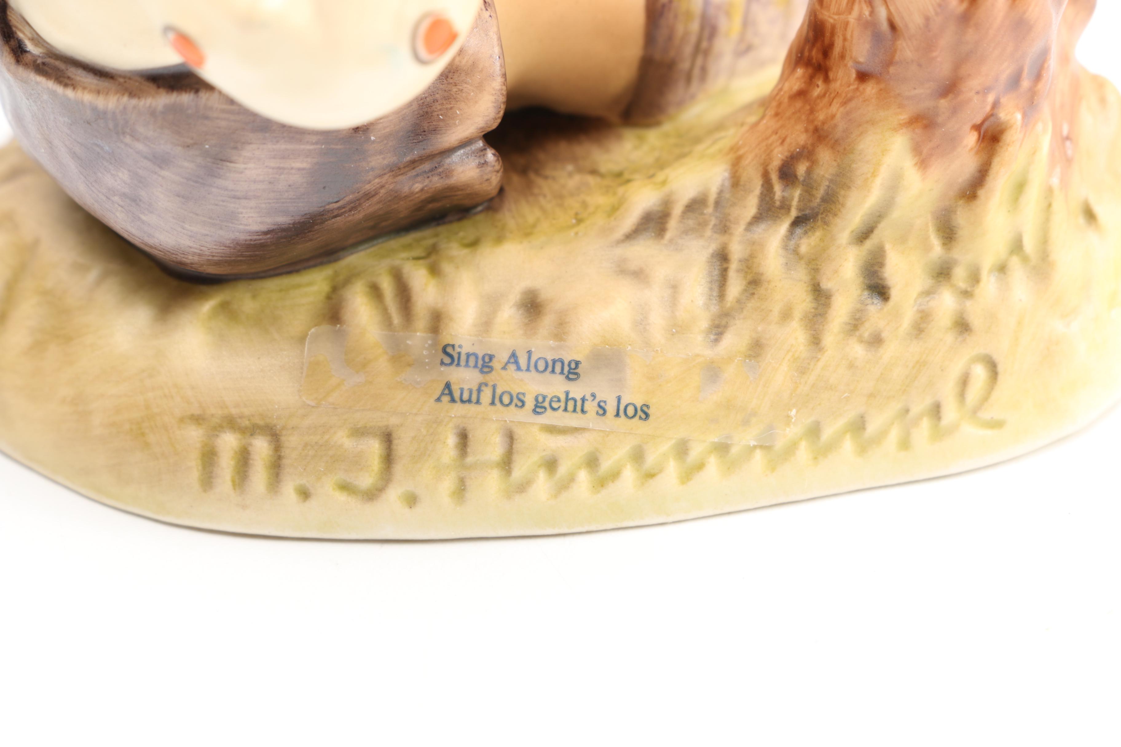 Hummel "Sing Along" Figurine and "Boy and Girl" Wall Vase
