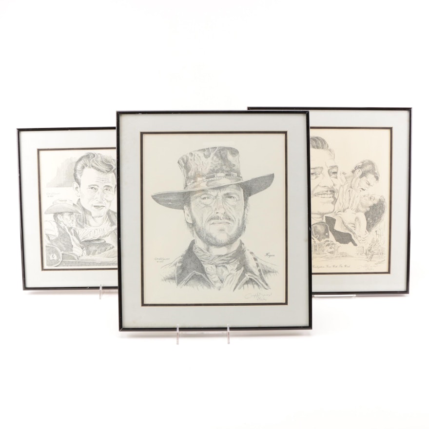 Cecil Highley Signed Offset Lithograph Celebrity Portraits