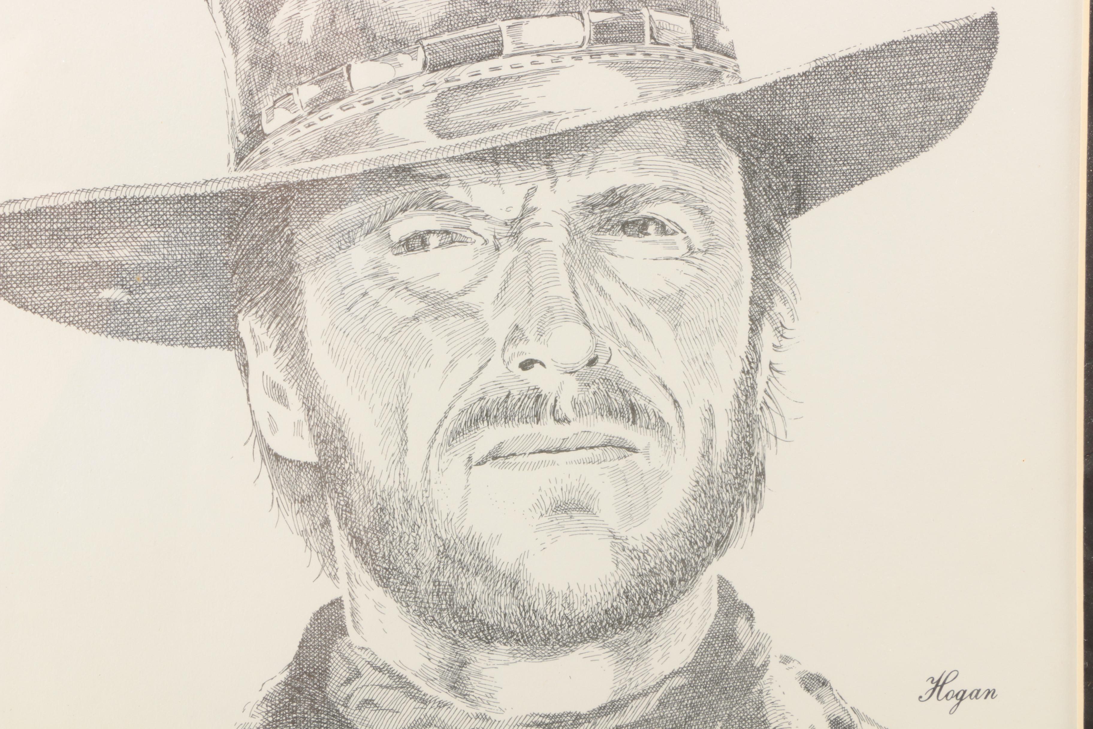 Cecil Highley Signed Offset Lithograph Celebrity Portraits