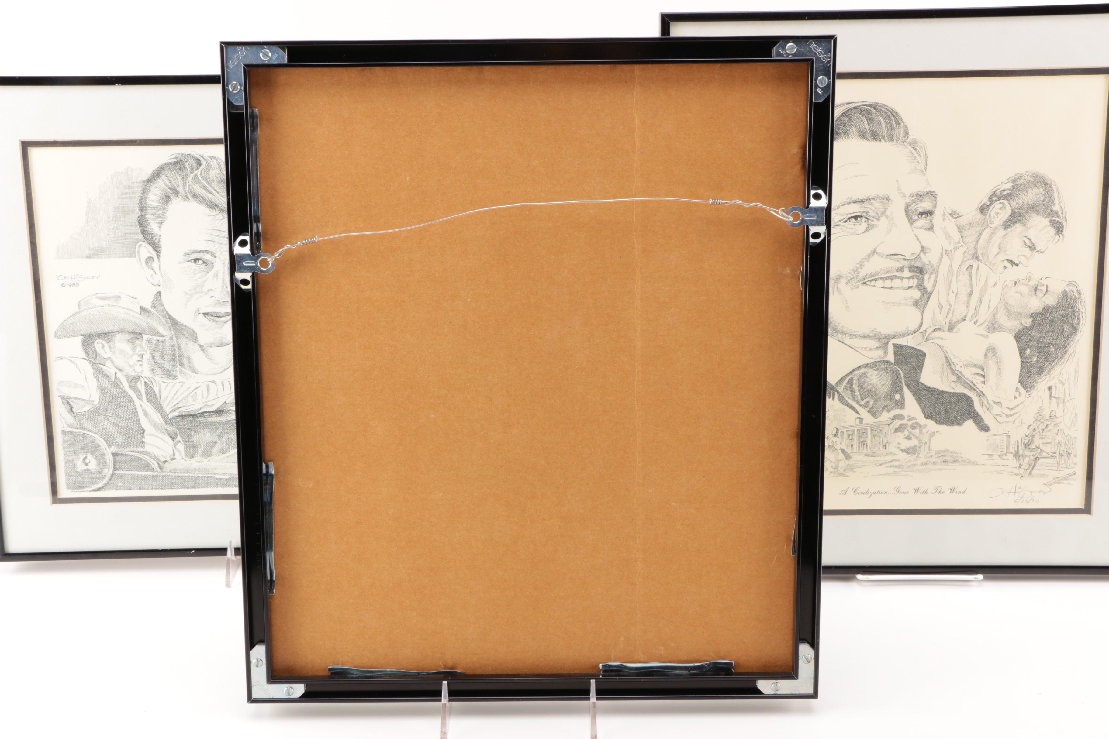 Cecil Highley Signed Offset Lithograph Celebrity Portraits