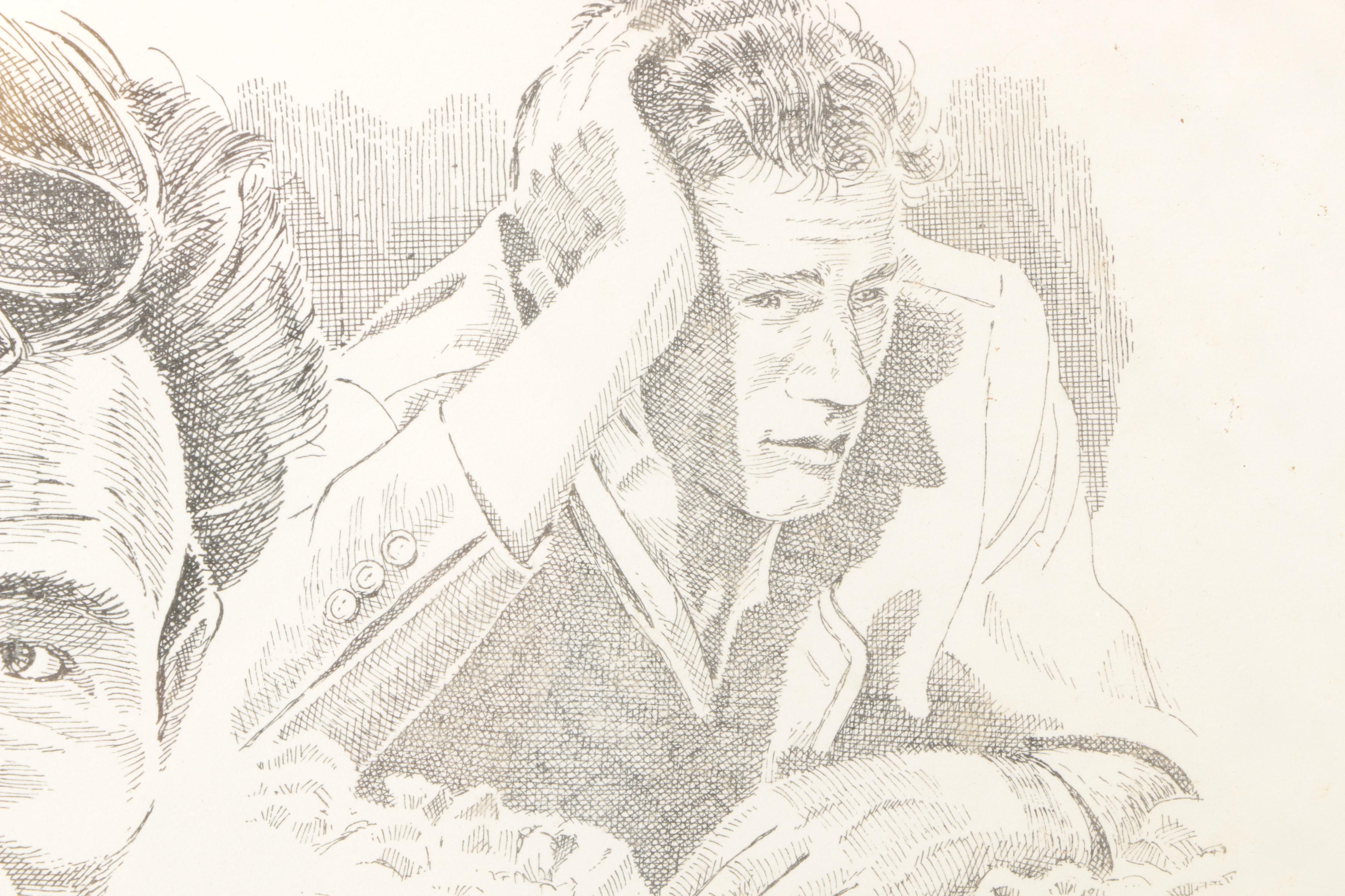 Cecil Highley Signed Offset Lithograph Celebrity Portraits