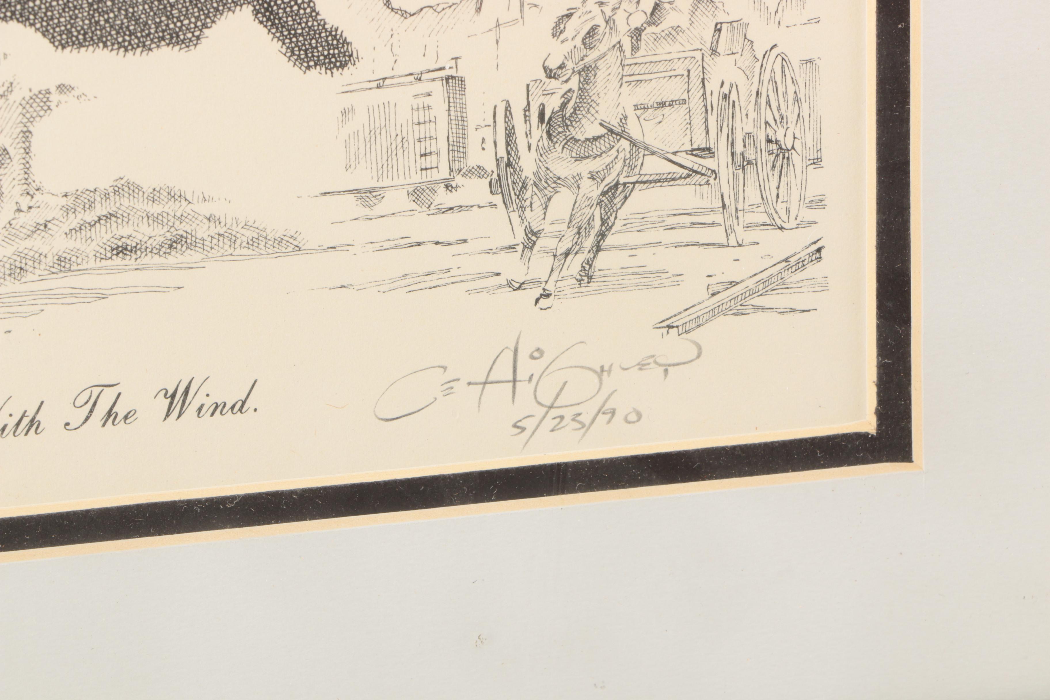 Cecil Highley Signed Offset Lithograph Celebrity Portraits