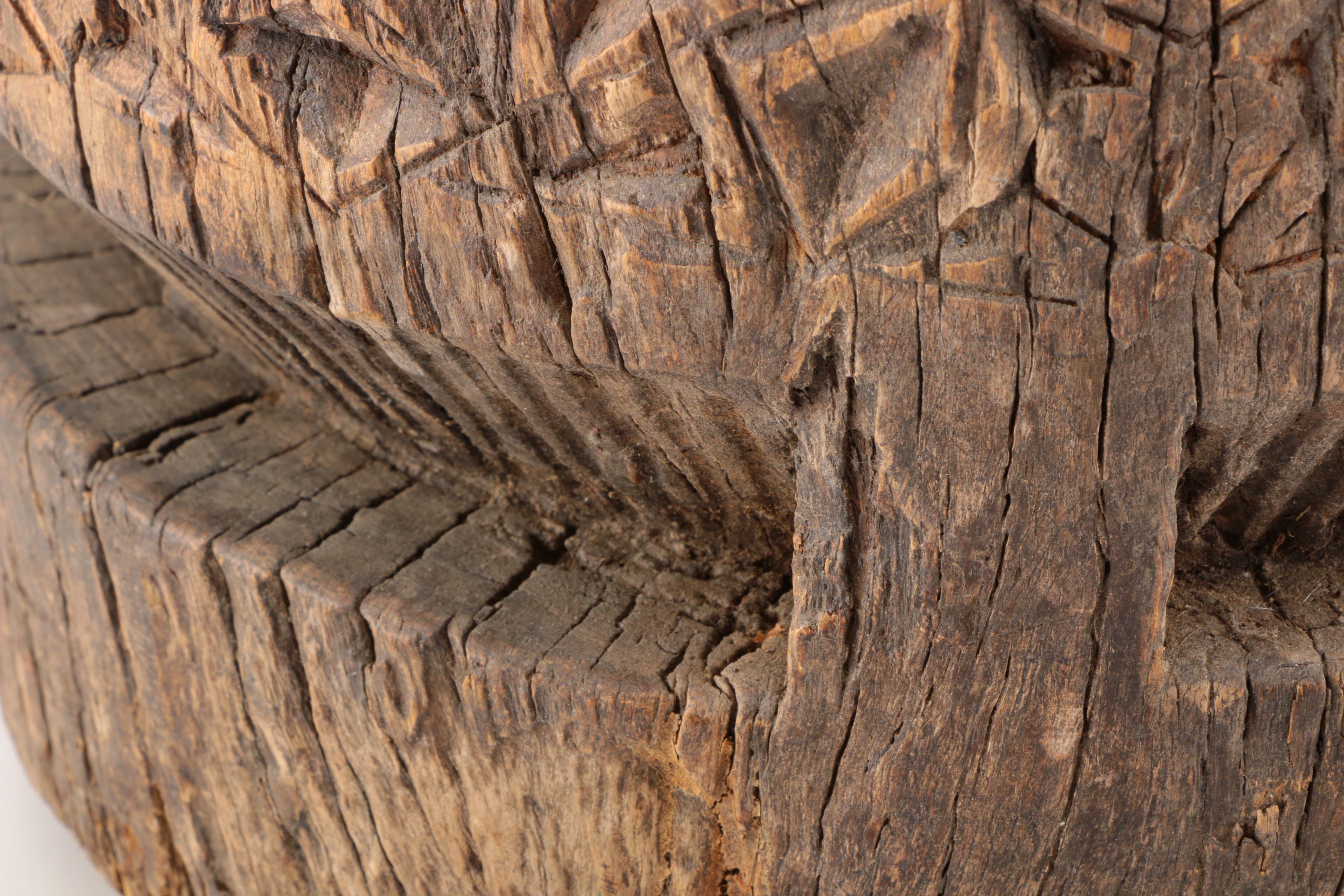 Hand Carved Wooden Planter