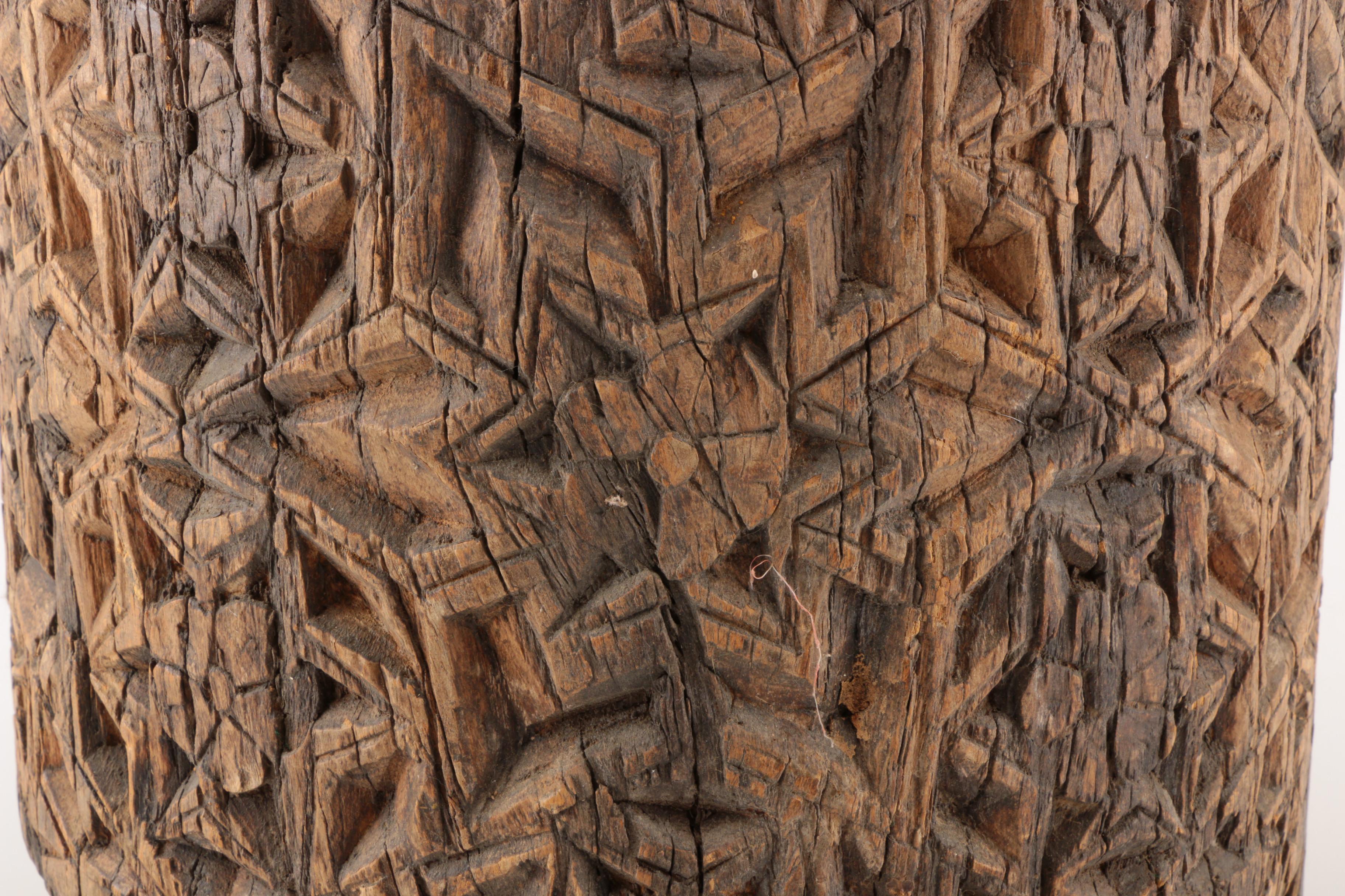 Hand Carved Wooden Planter