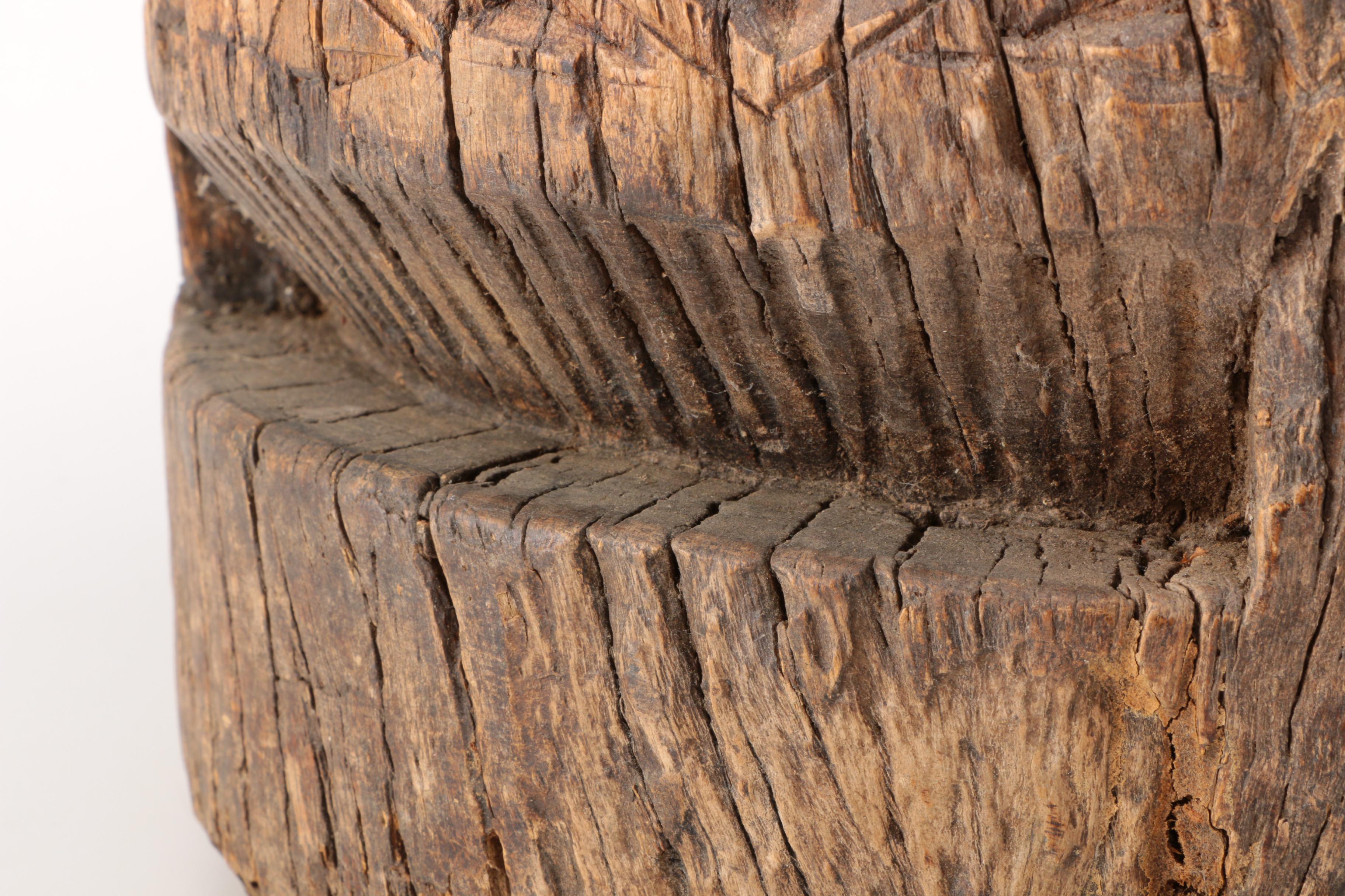 Hand Carved Wooden Planter