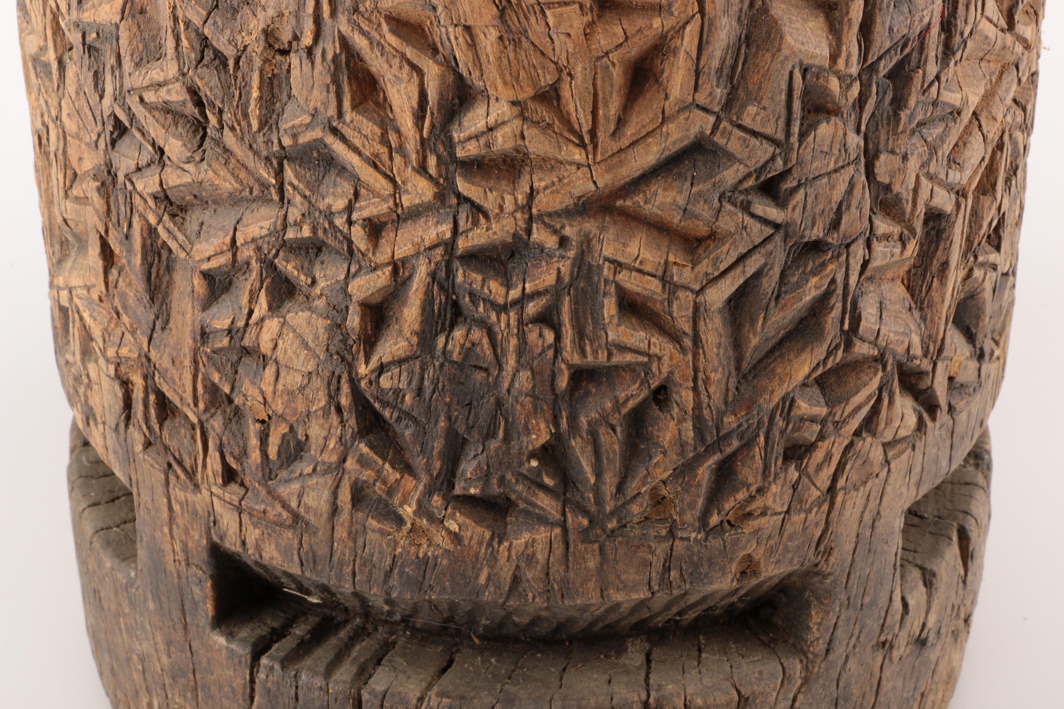 Hand Carved Wooden Planter