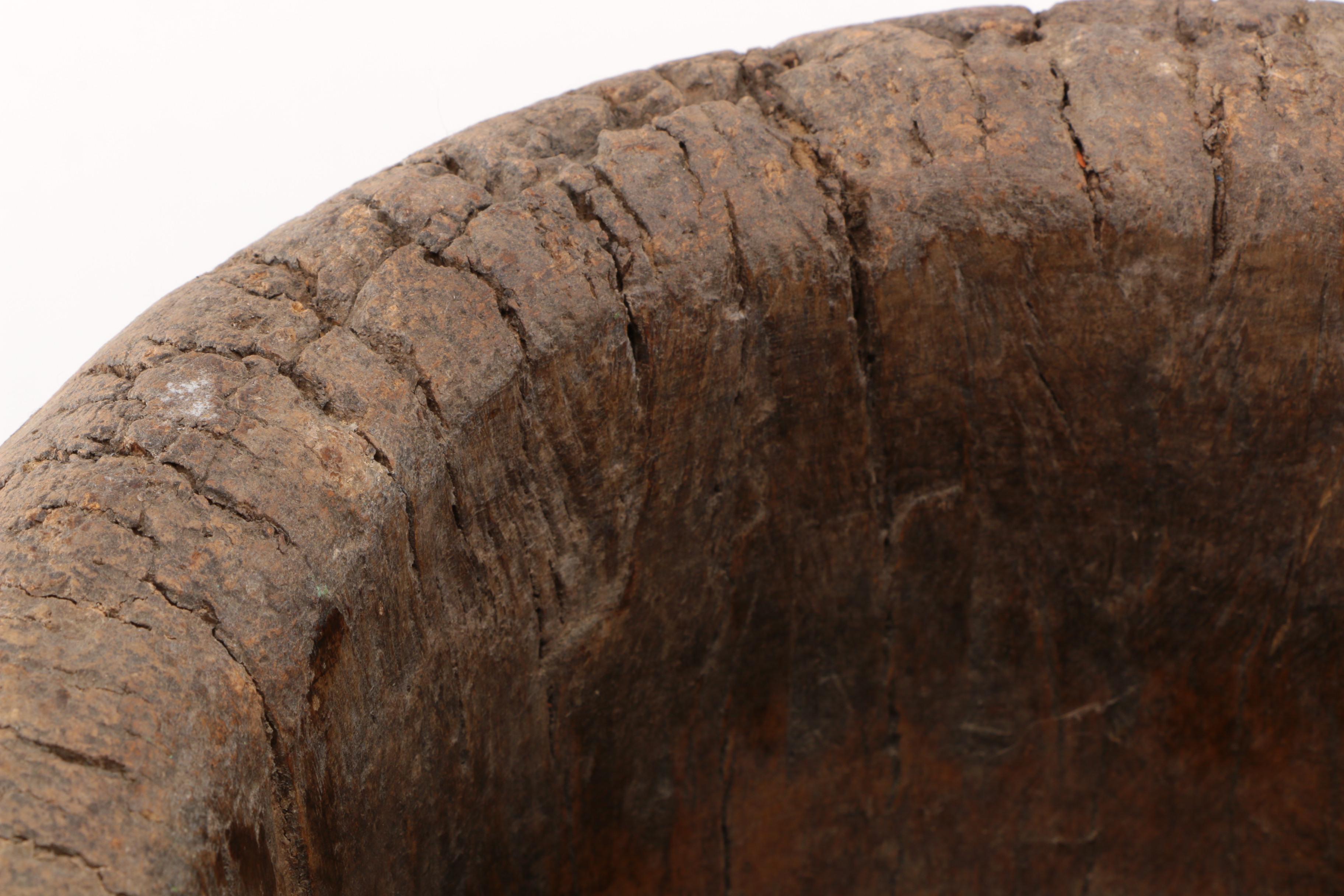 Hand Carved Wooden Planter