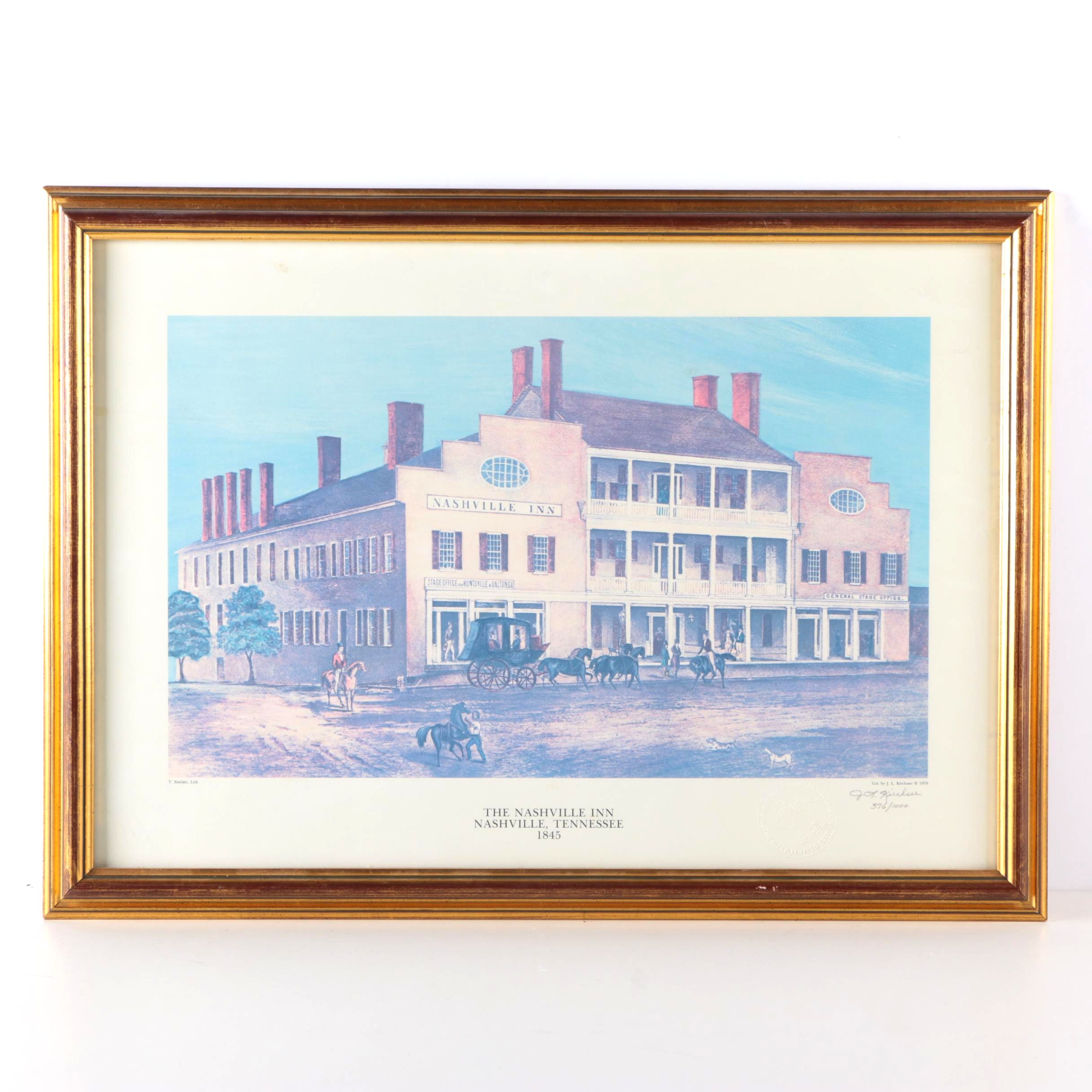 J. L. Kirchner Limited Edition Offset Lithograph "The Nashville Inn Nashville, Tennessee 1845"