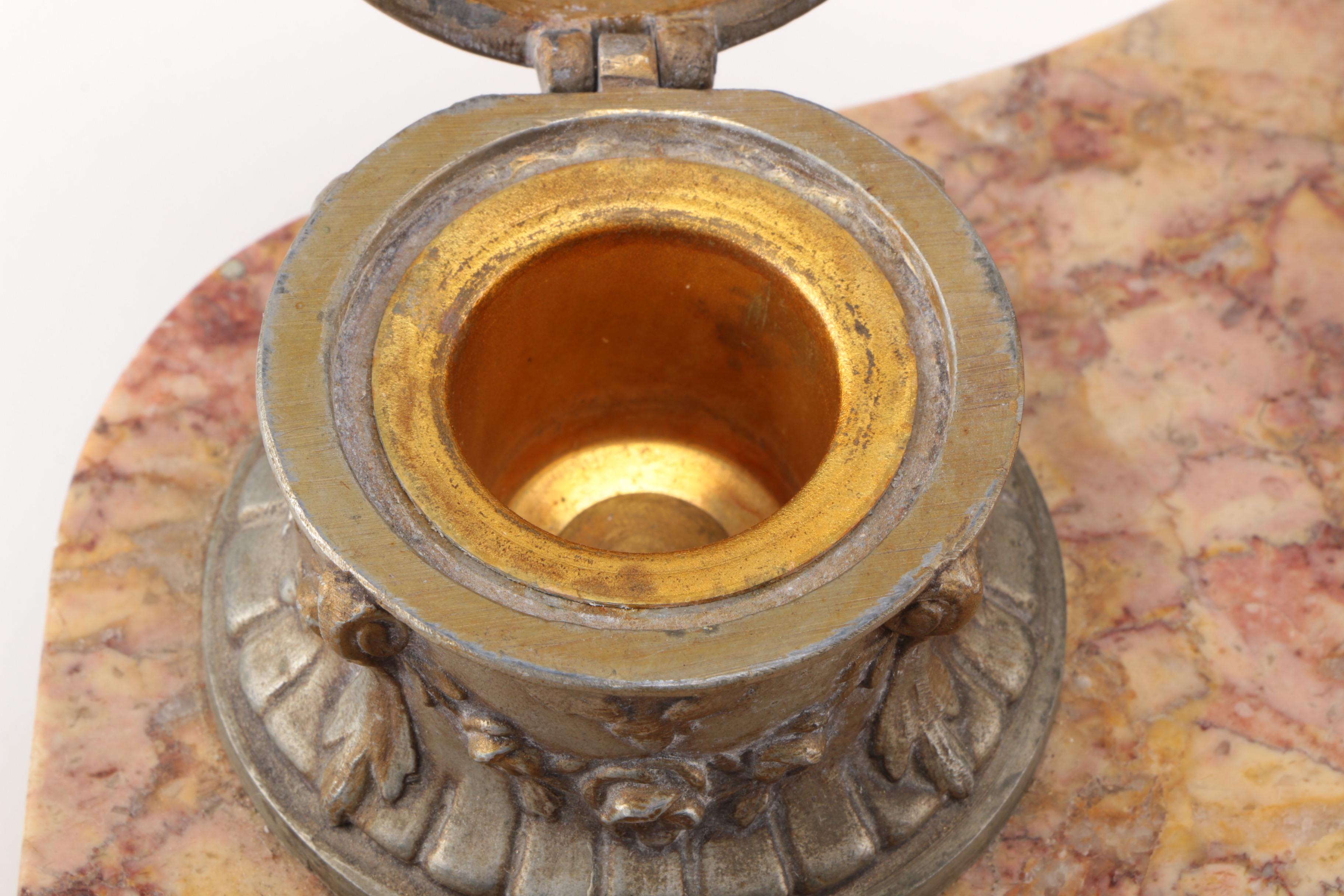 Melotte Signed Inkwell with Eagle Statuette