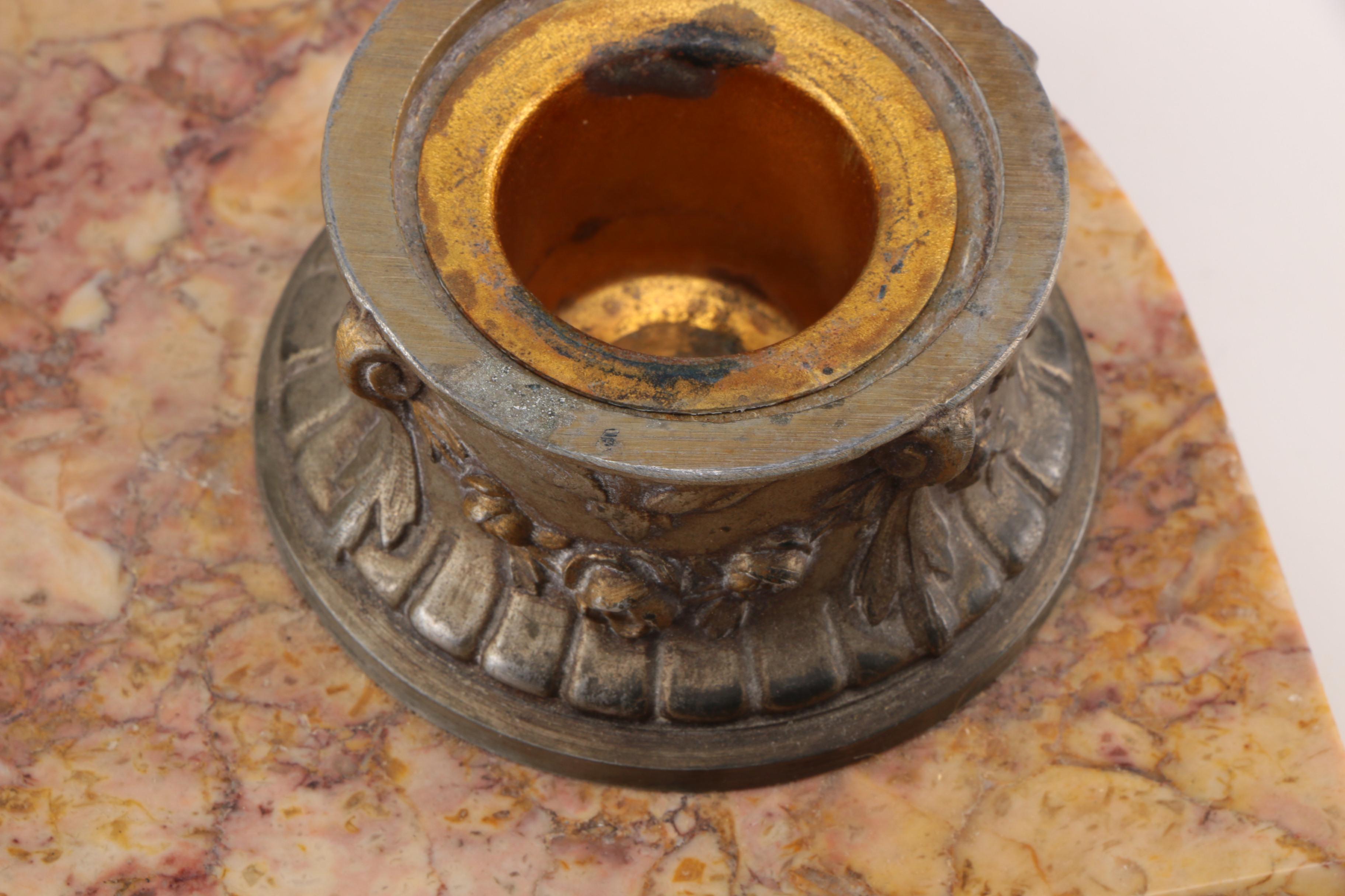 Melotte Signed Inkwell with Eagle Statuette