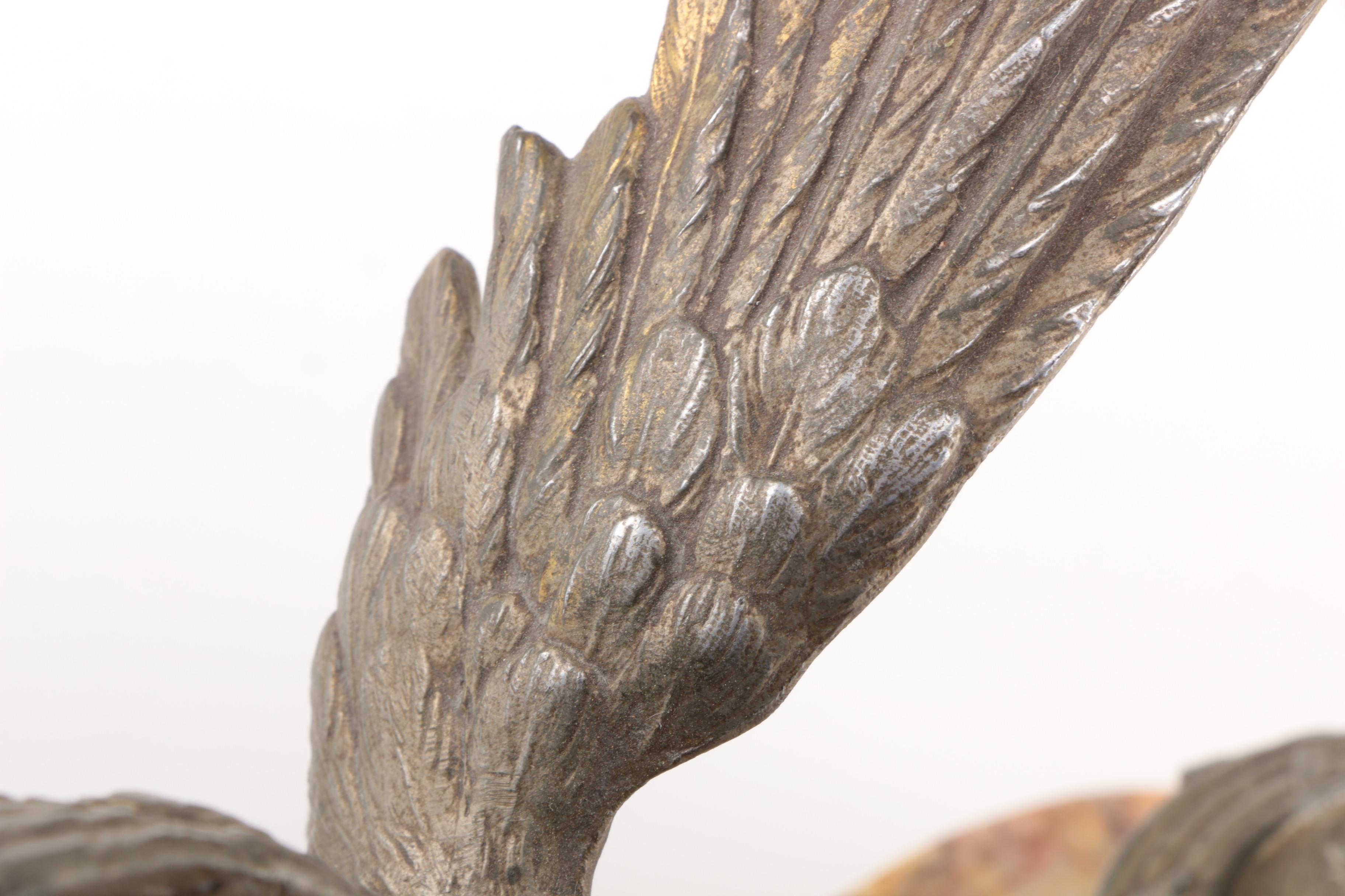 Melotte Signed Inkwell with Eagle Statuette