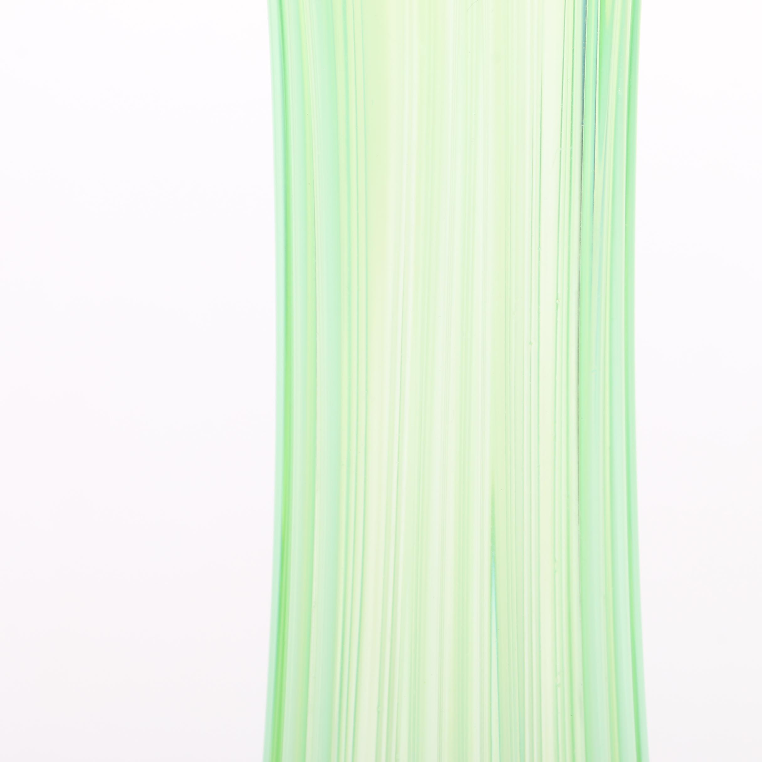 Green Pulled Glass Vase