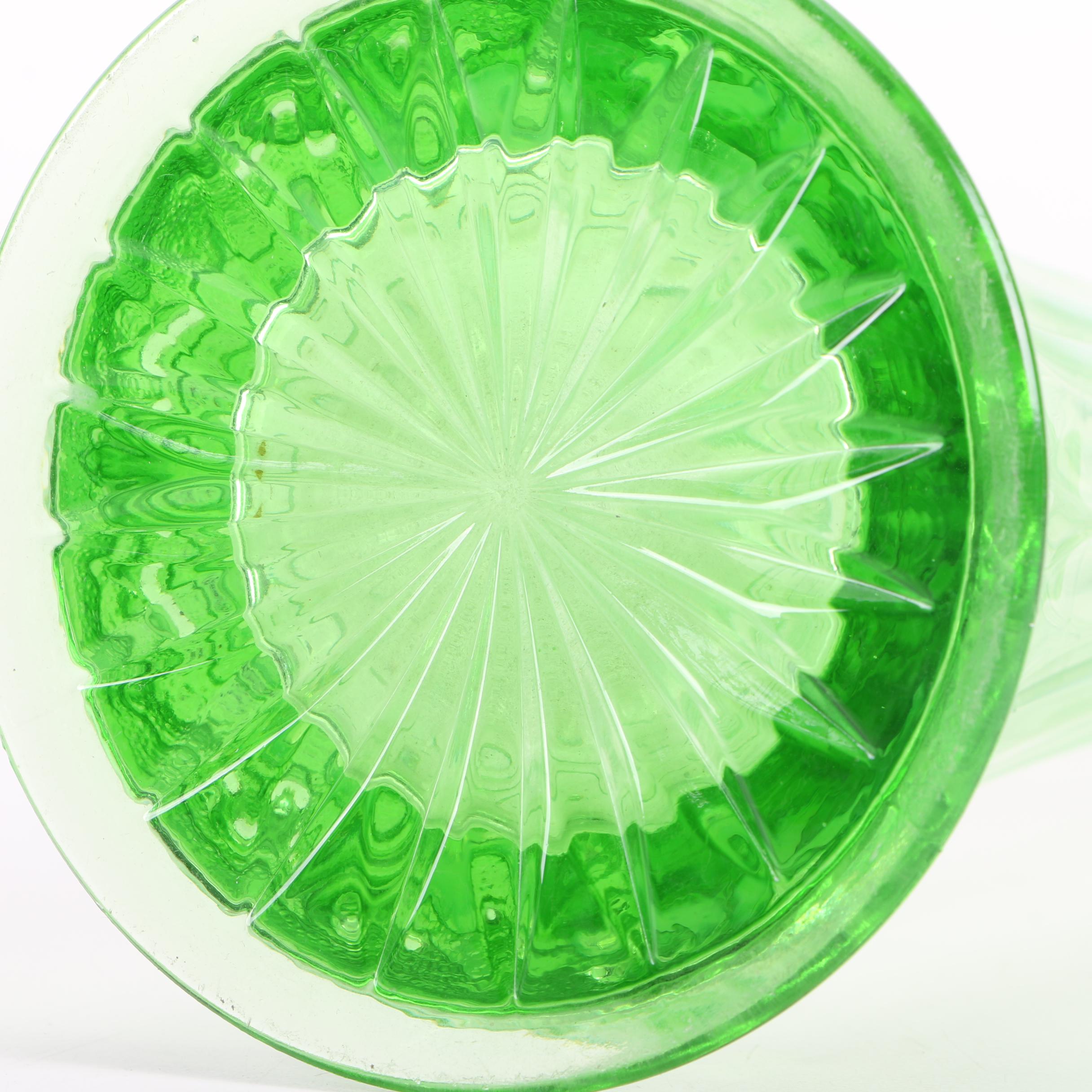 Green Pulled Glass Vase