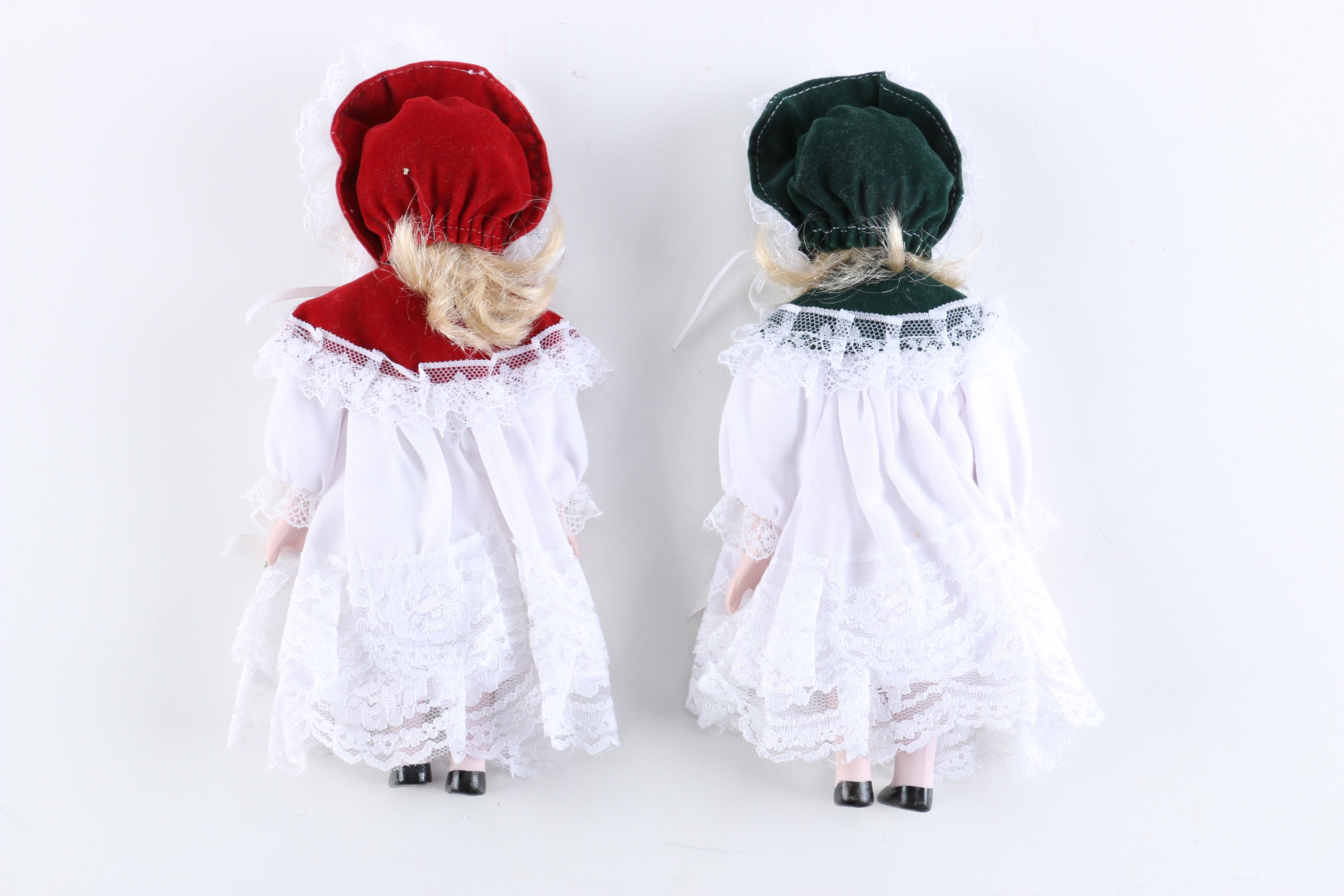 Porcelain Dolls Including a Dynasty Doll with Matching Bear