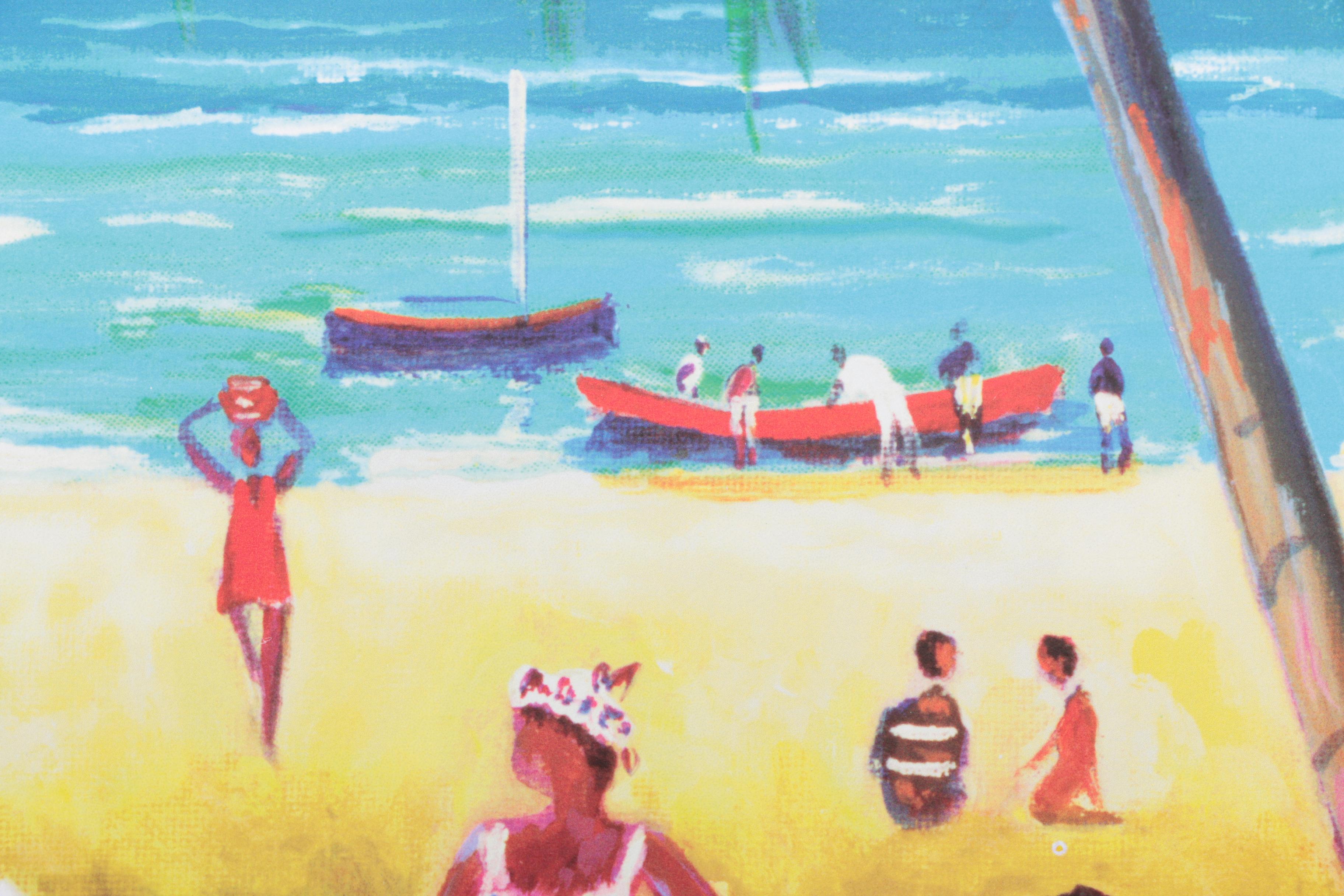 Seriolithographs After Jean-Claude Picot's Paintings "La Plage de La Saline"