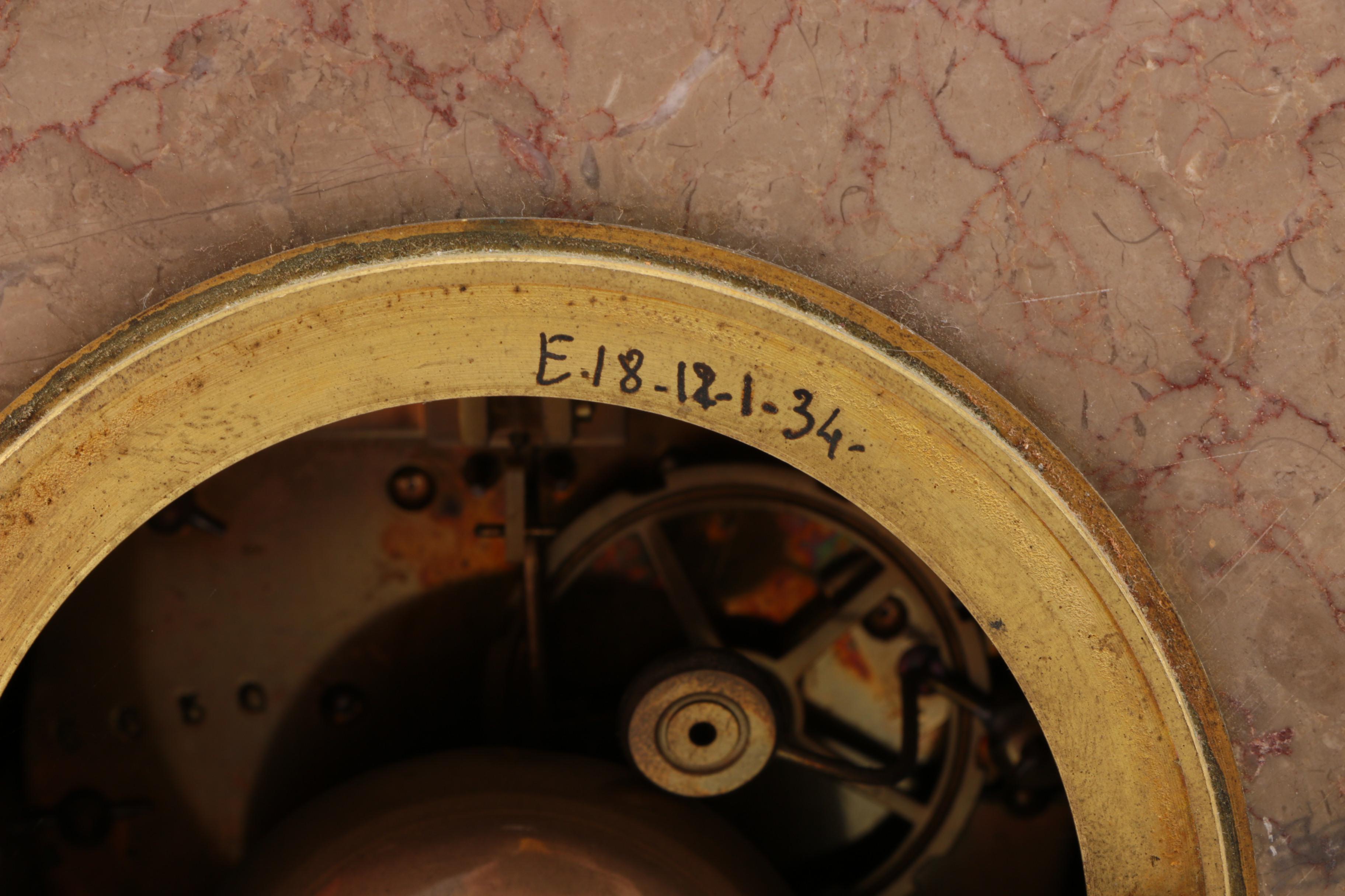 Brass Deer Statue on Marble Housed Clock