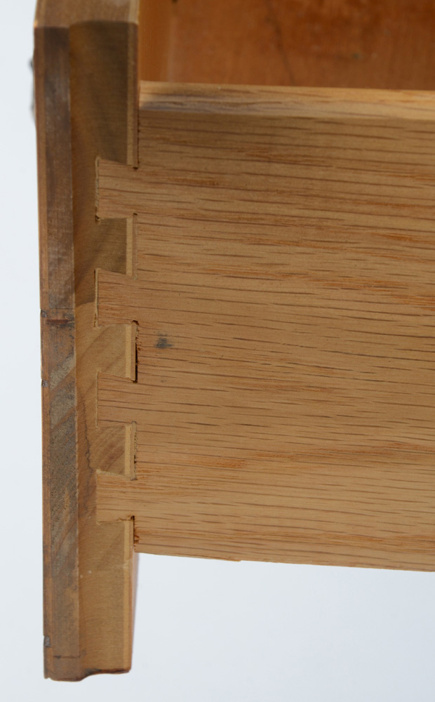 Vintage Leather Top Side Table