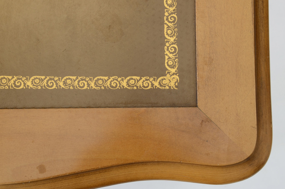 Vintage Leather Top Side Table