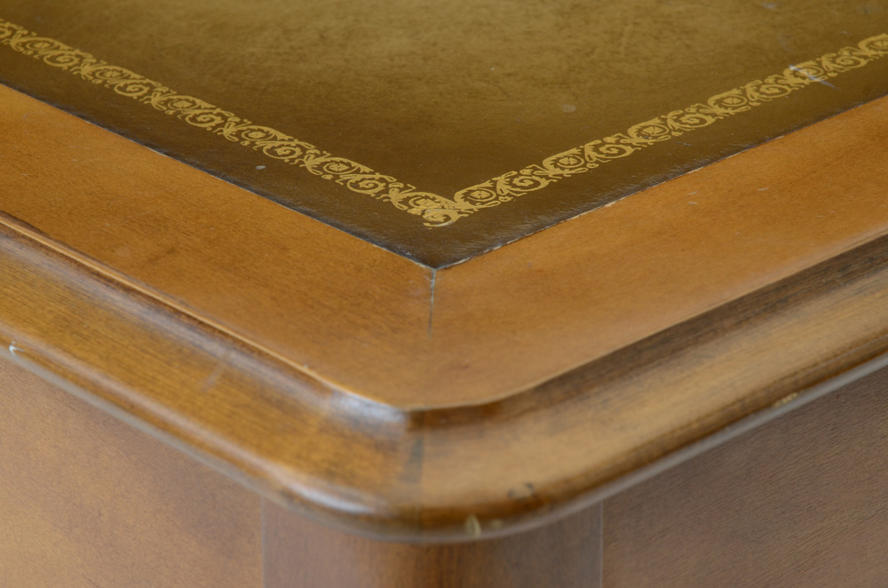 Vintage Leather Top Side Table