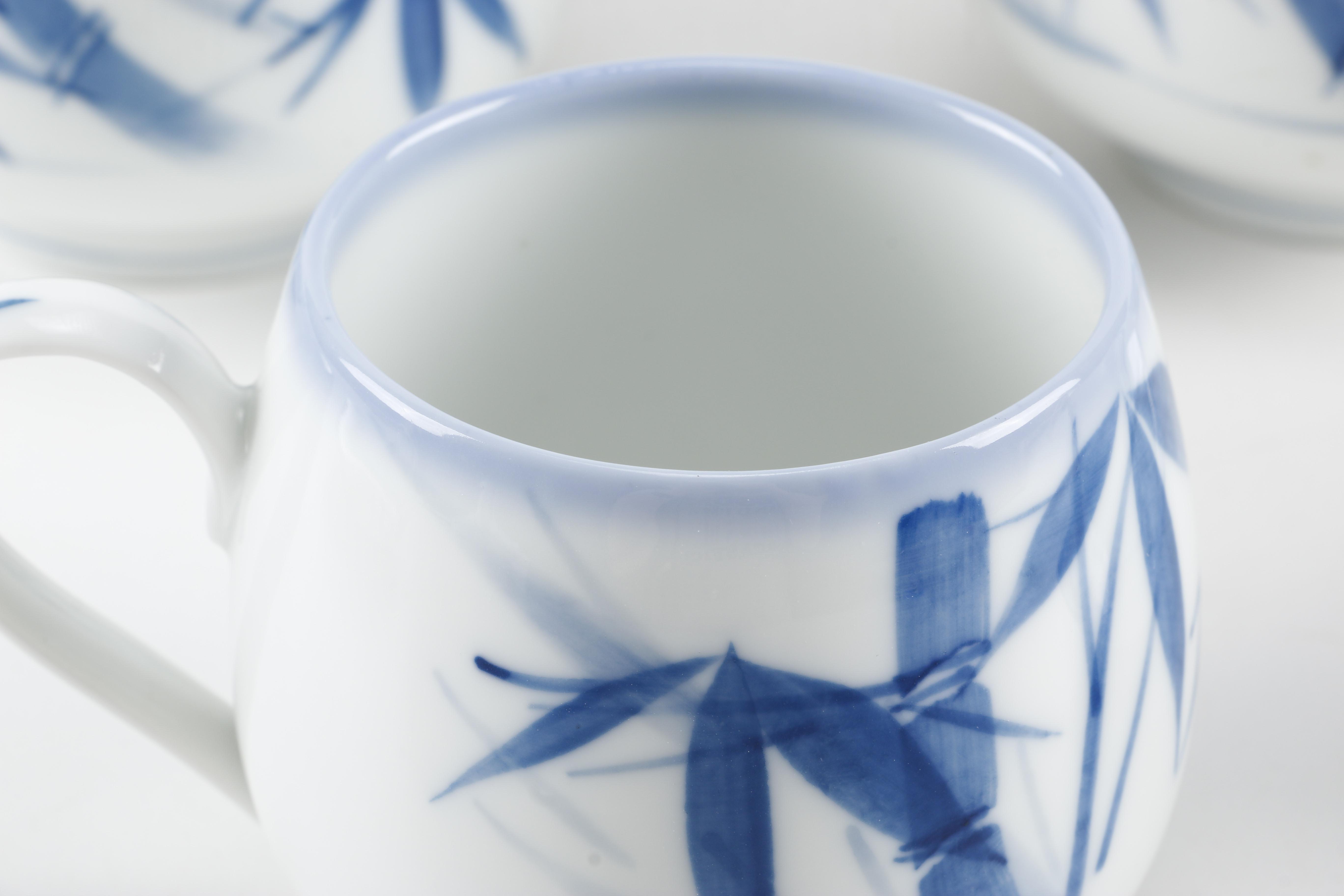Hand Painted Blue and White Tea Set