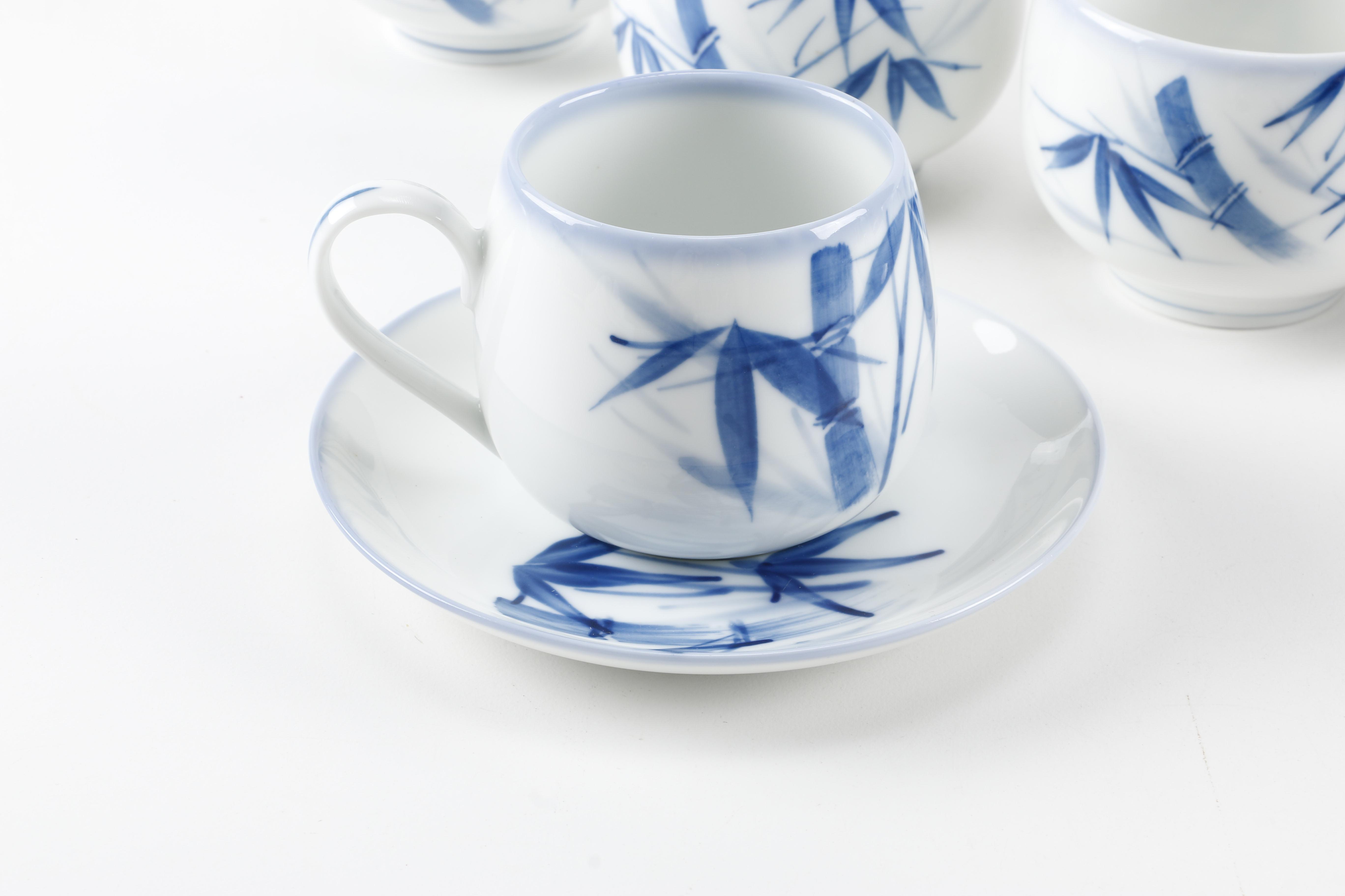 Hand Painted Blue and White Tea Set