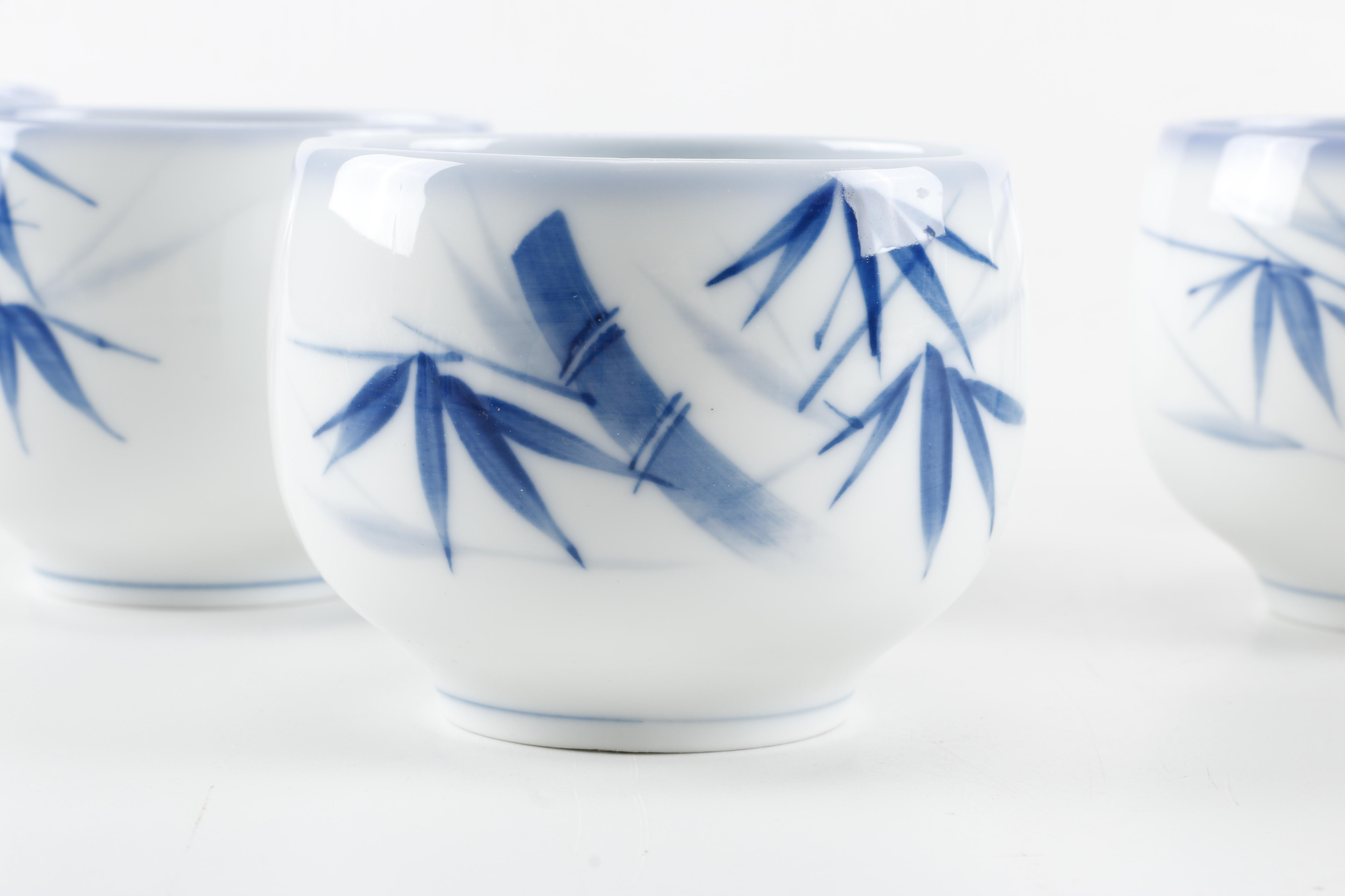 Hand Painted Blue and White Tea Set
