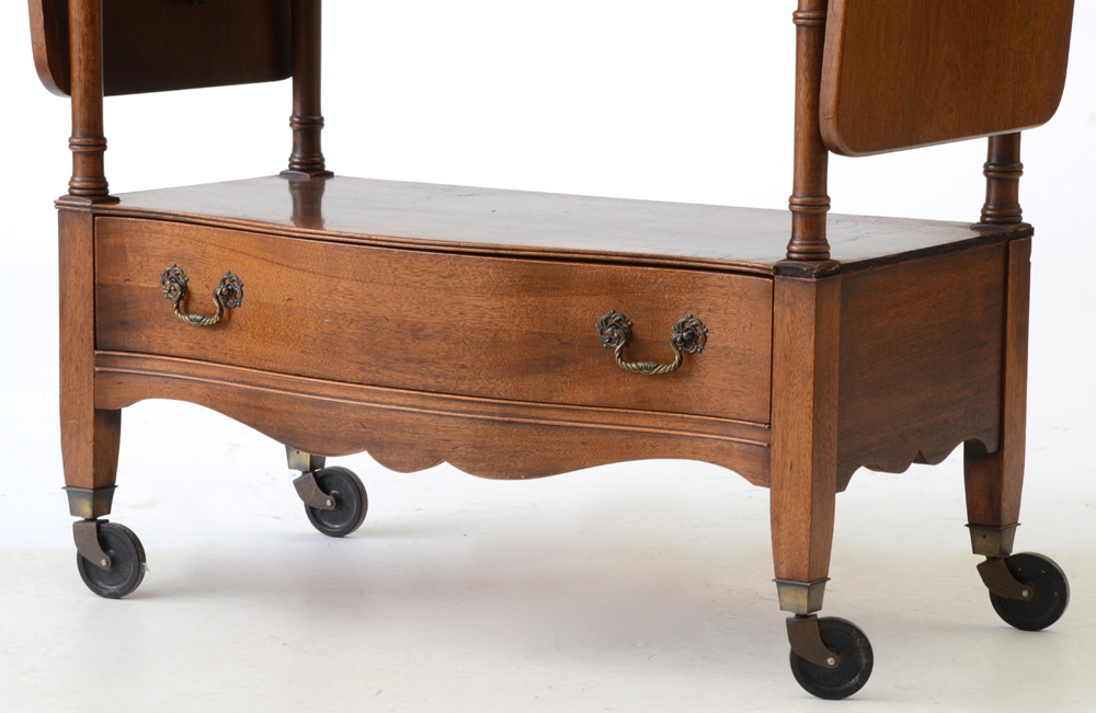 Mahogany Serving Cart with Drop-Leaves