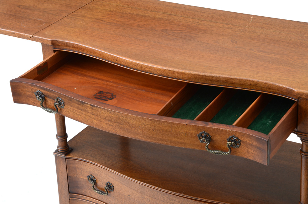 Mahogany Serving Cart with Drop-Leaves