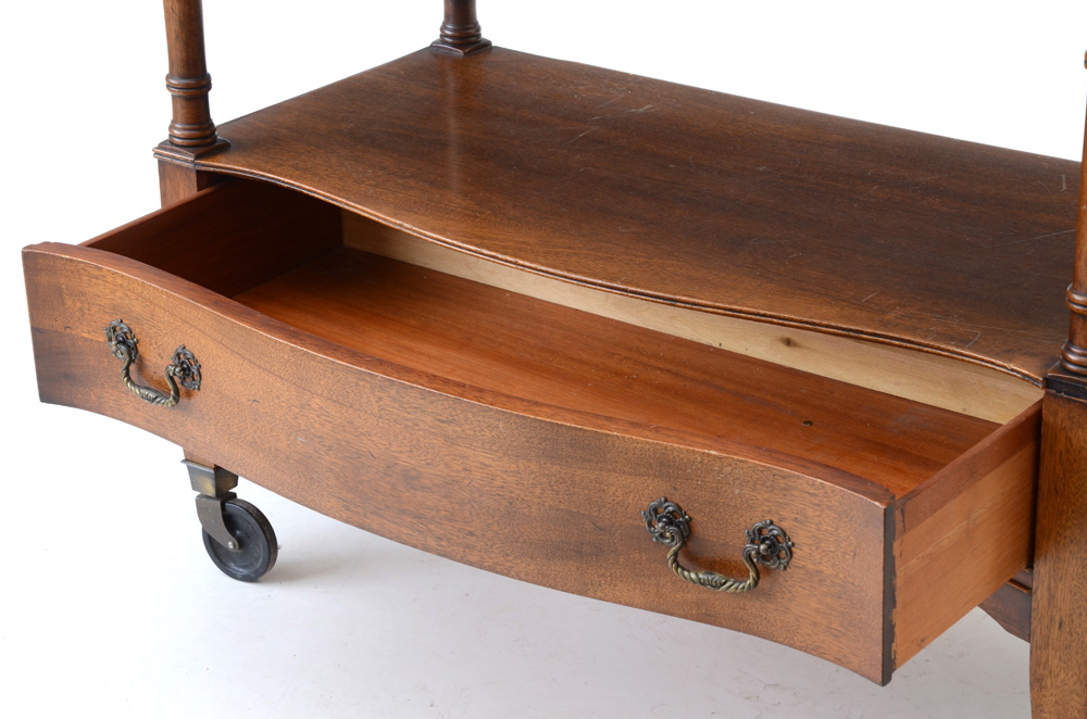 Mahogany Serving Cart with Drop-Leaves