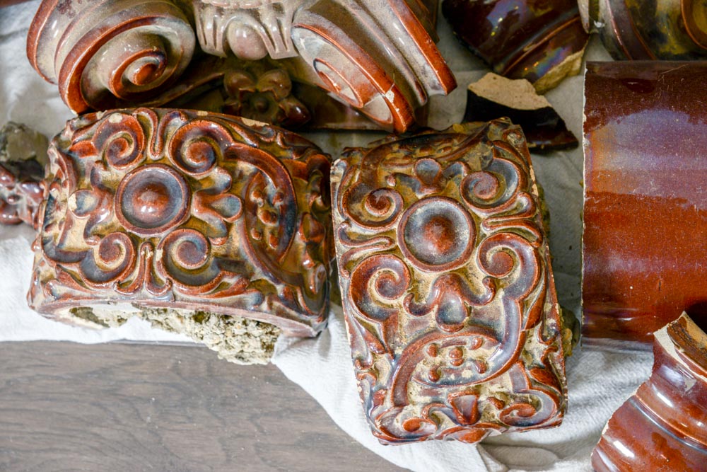 Antique European Glazed Terra Cotta Architectural Moldings