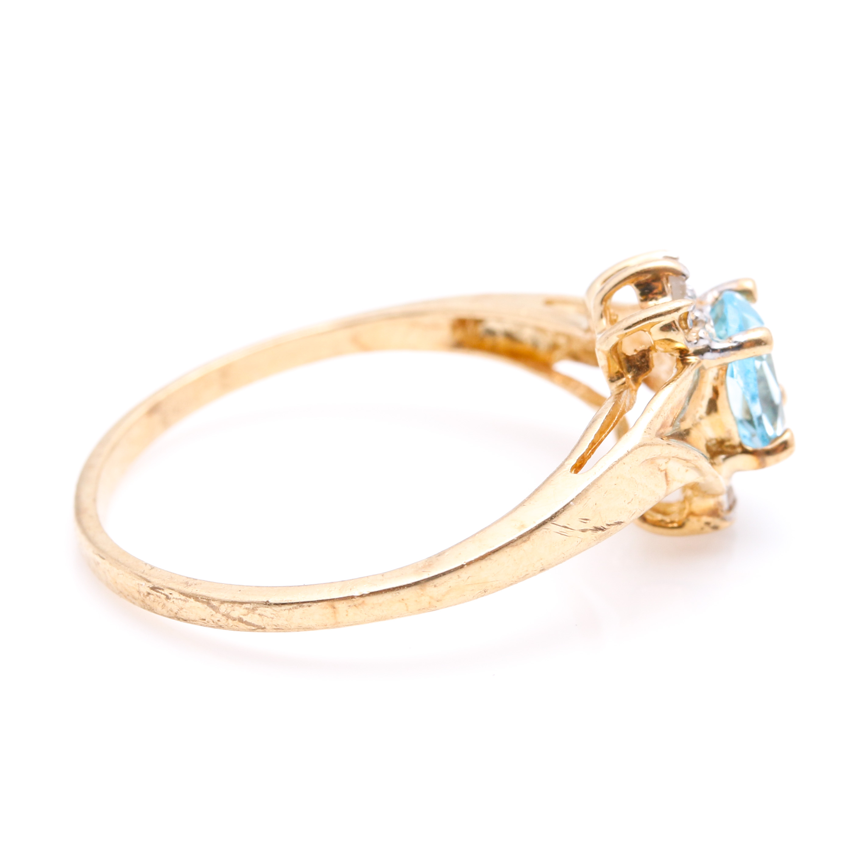 10K Yellow Gold Gemstone and Diamond Rings