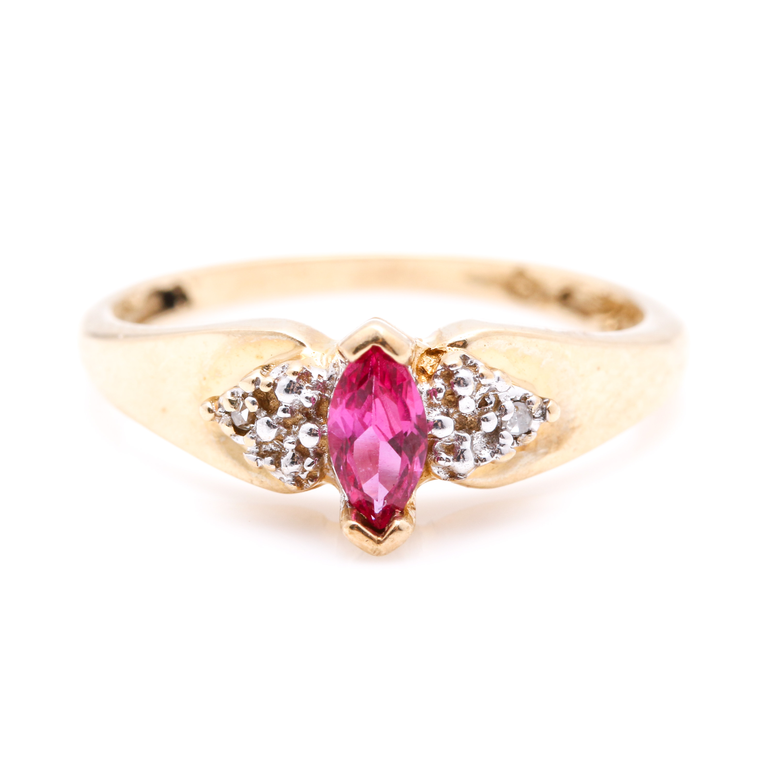 10K Yellow Gold Gemstone and Diamond Rings