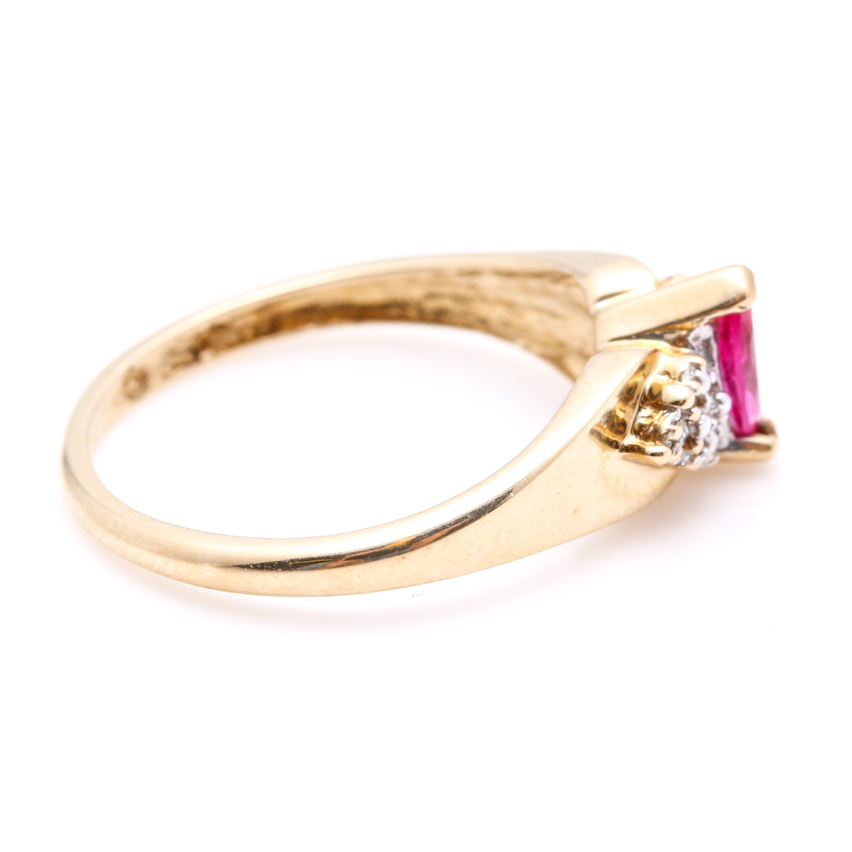 10K Yellow Gold Gemstone and Diamond Rings