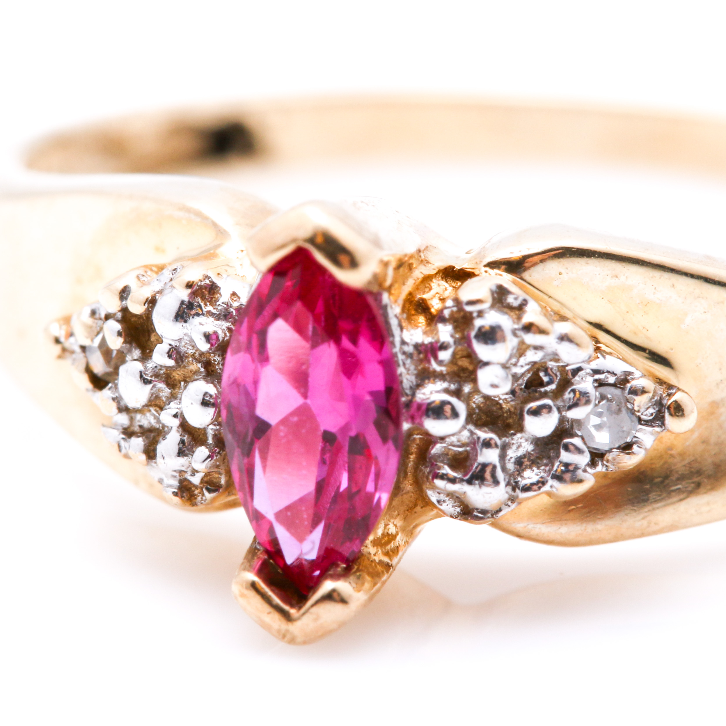 10K Yellow Gold Gemstone and Diamond Rings