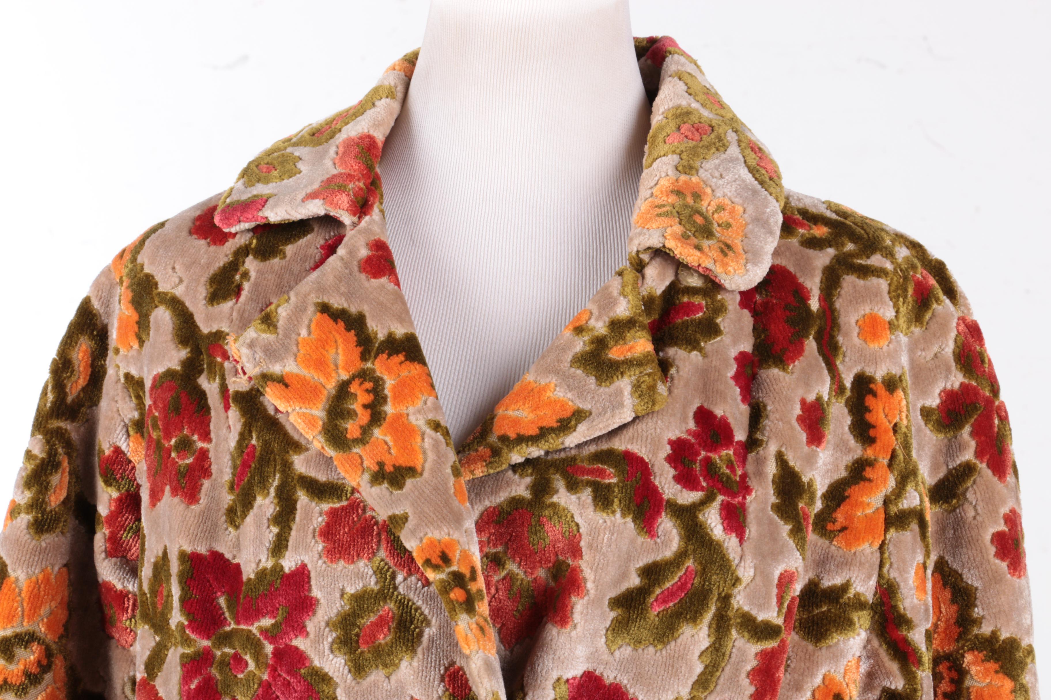 Traelcoats by Naman Vintage Green and Pink Floral Coat
