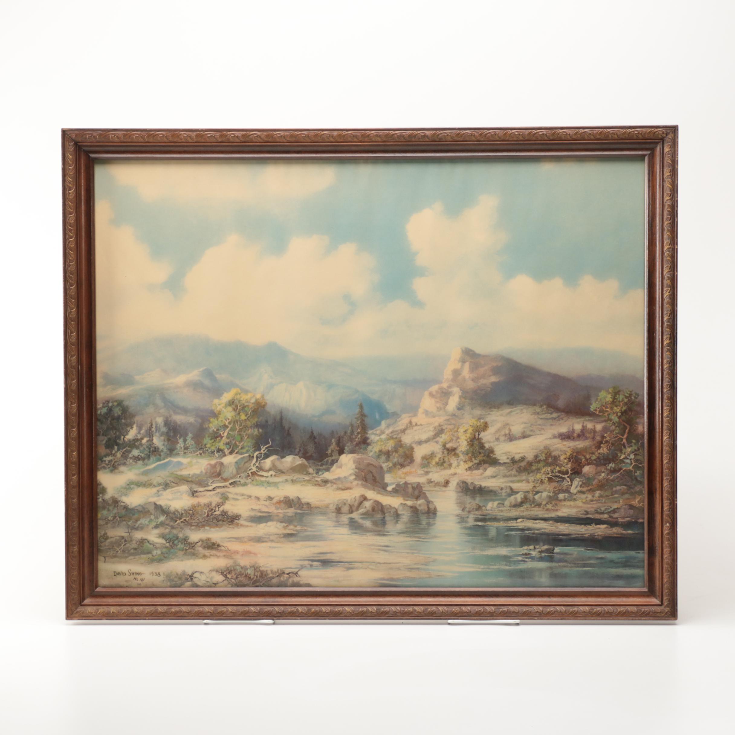 Offset Lithograph After David Swing "Western Grandeur"