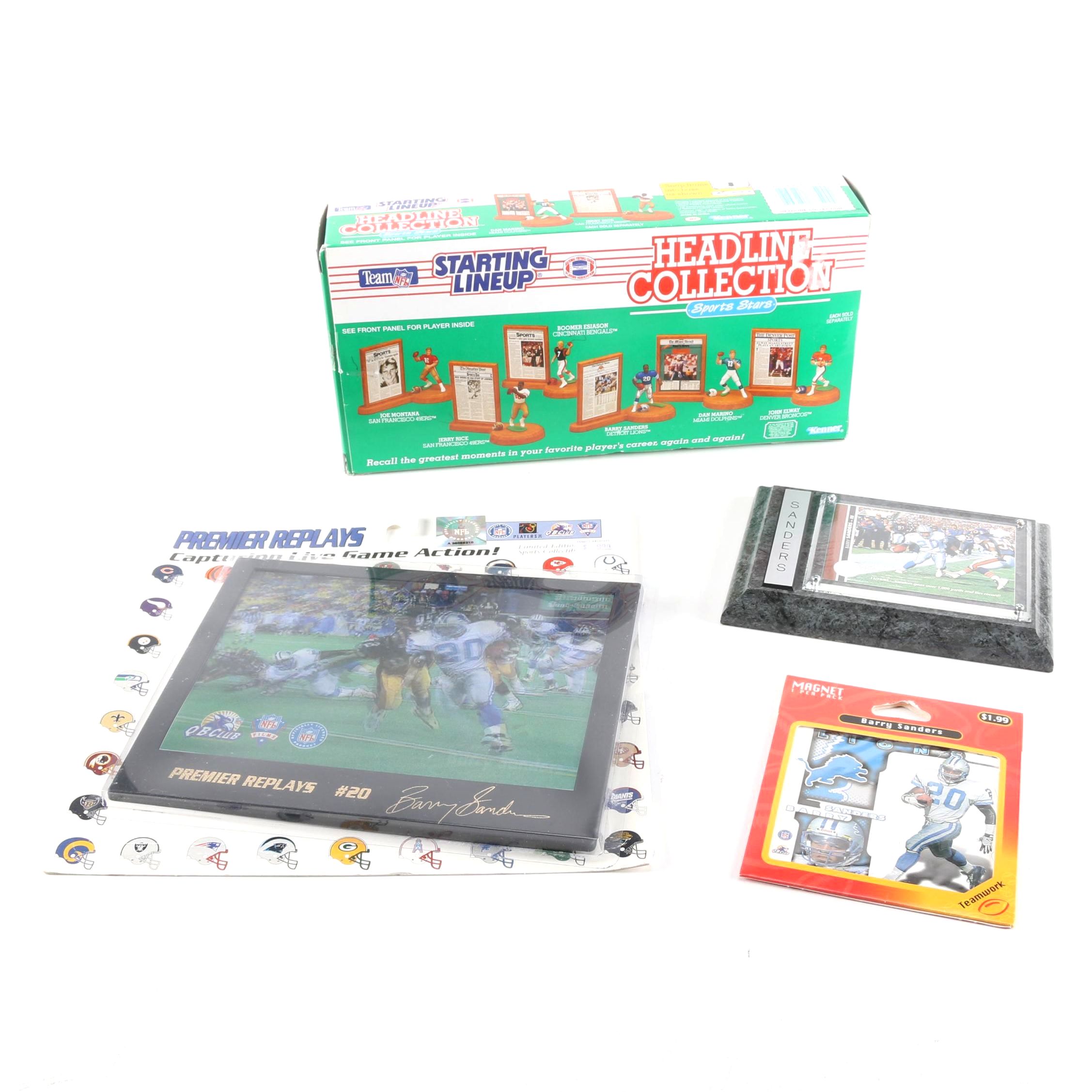 Assorted Barry Sanders Football Memorabilia