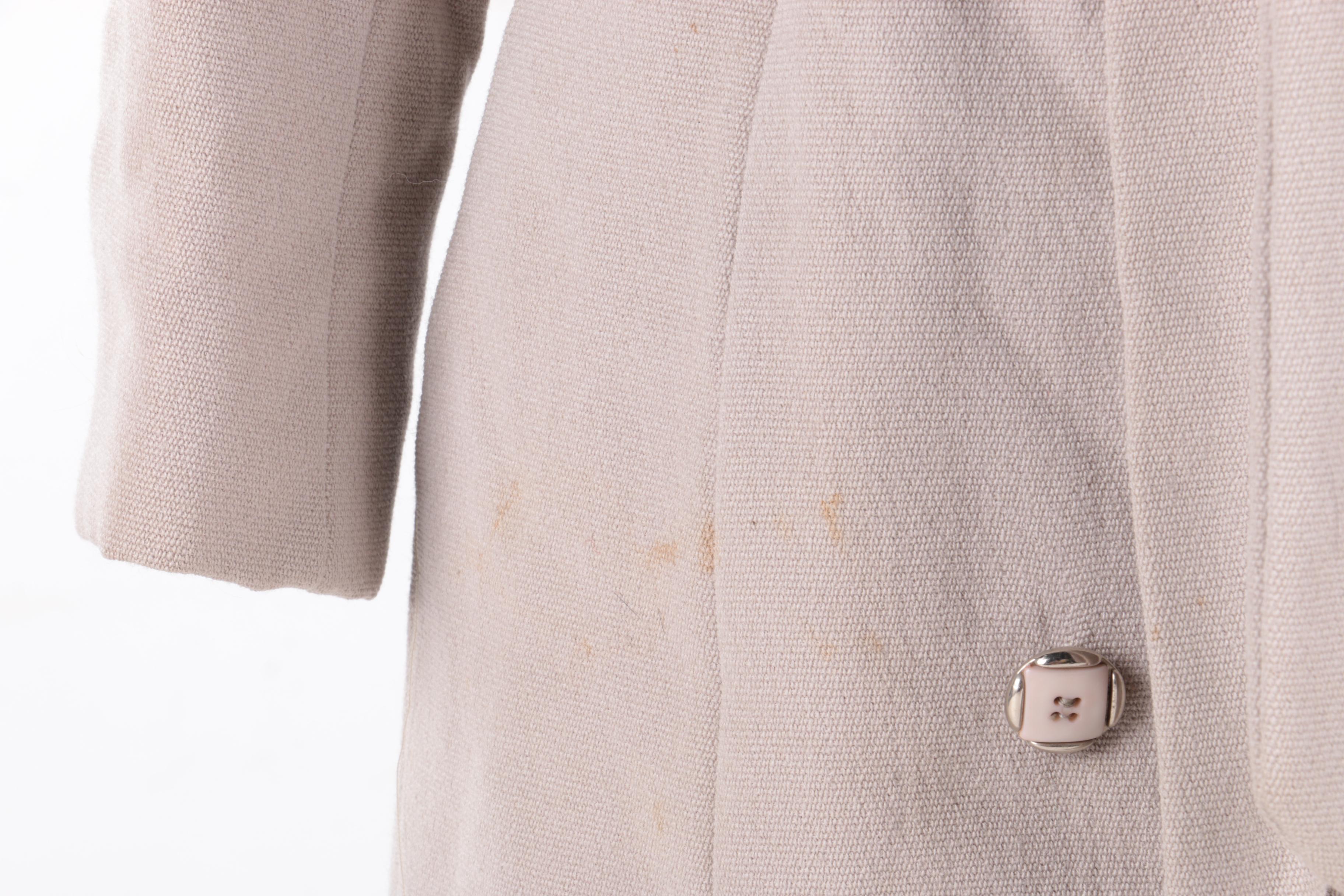 Vintage Double Breasted Coat with Fox Fur Collar