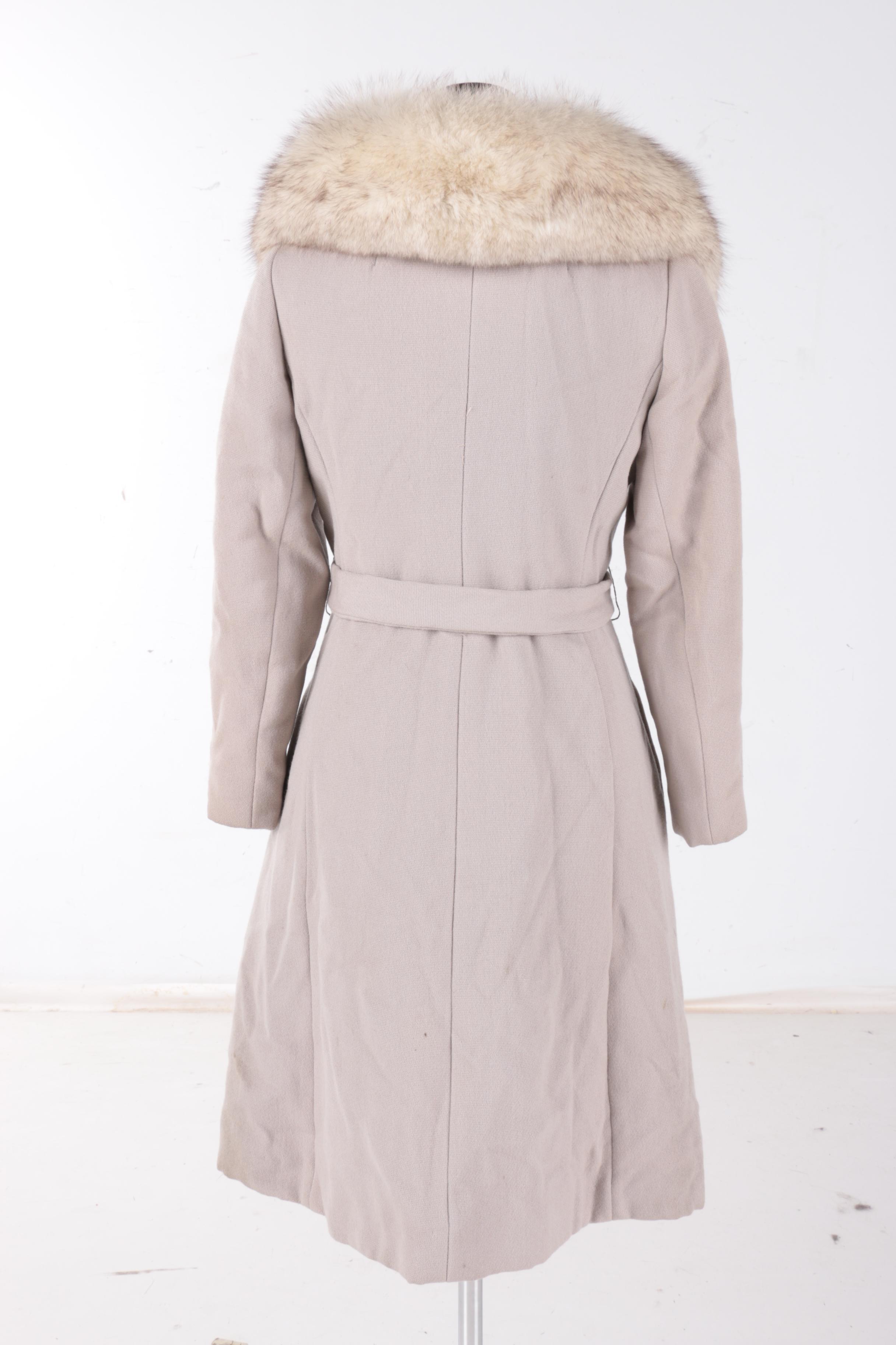 Vintage Double Breasted Coat with Fox Fur Collar