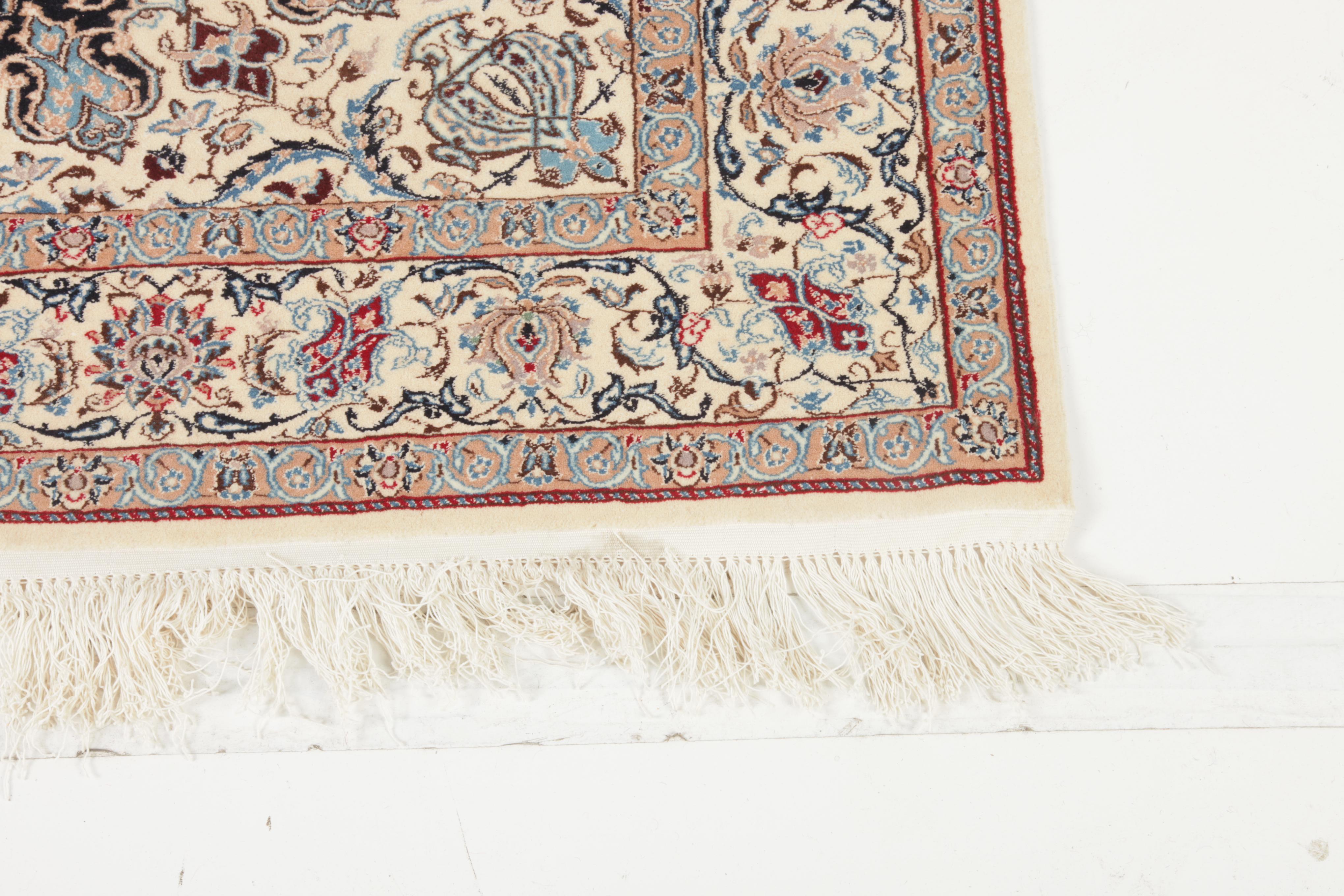 Hand-Knotted Iranian Isfahan Area Rug