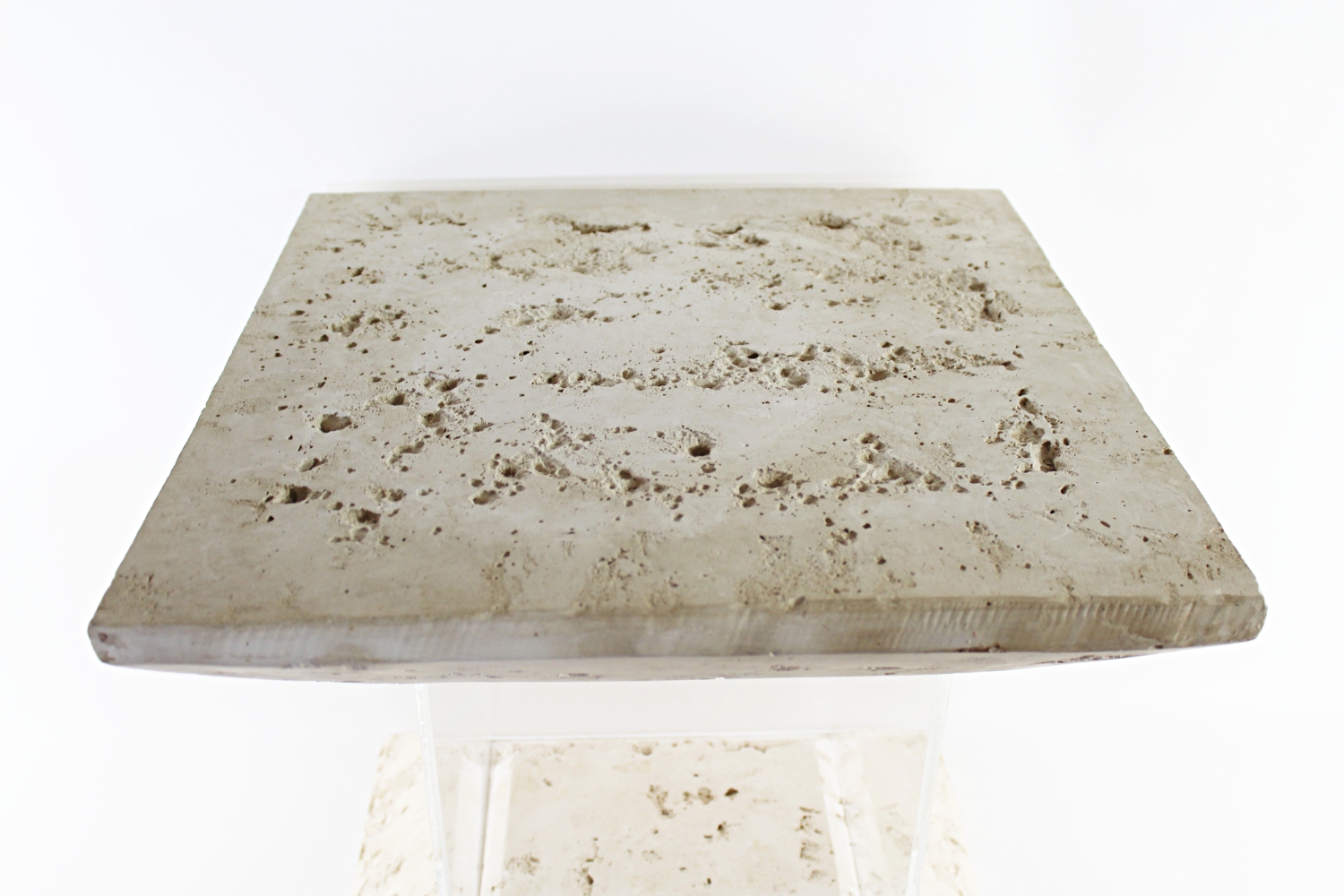 Faux Limestone and Acrylic Accent Table