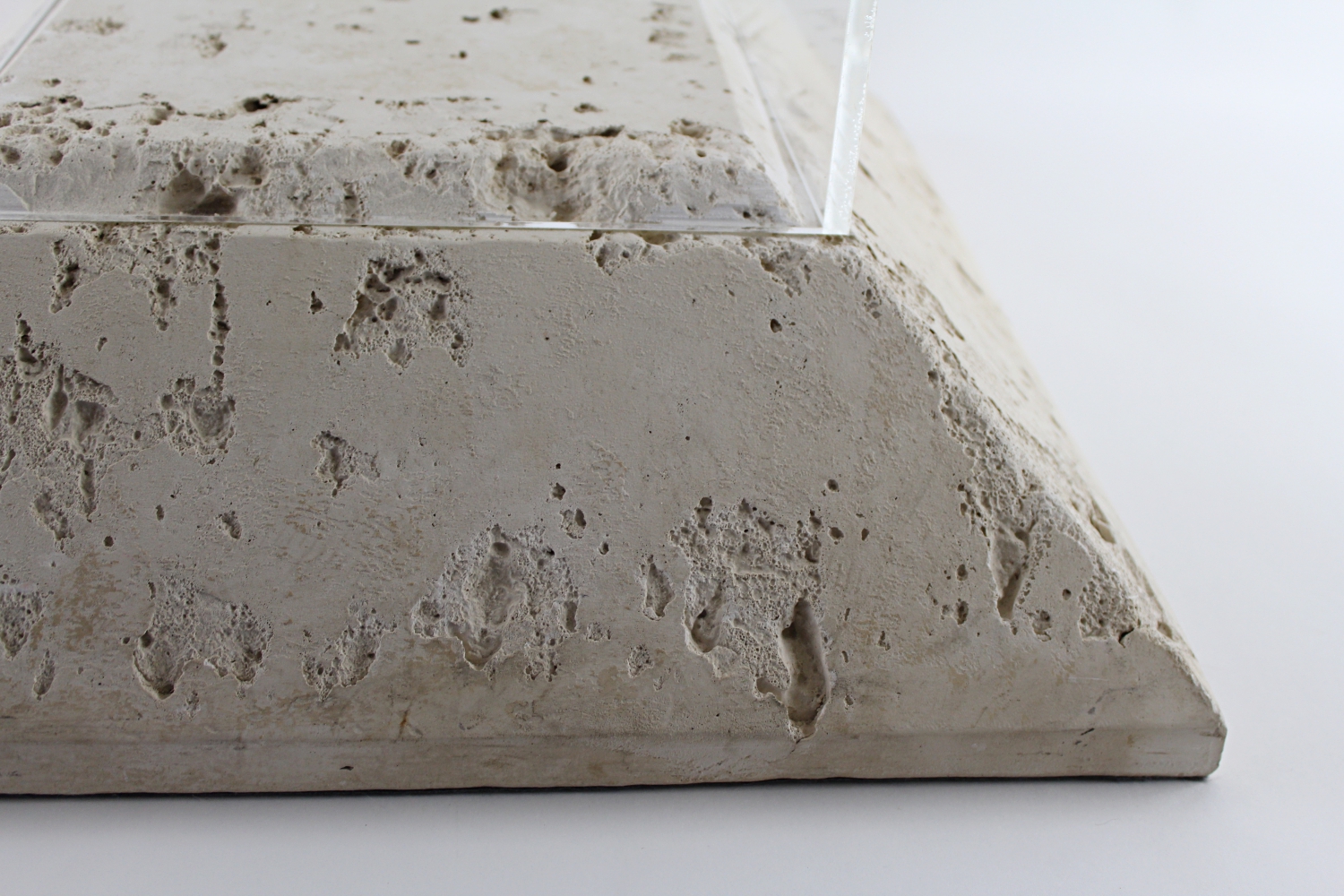 Faux Limestone and Acrylic Accent Table