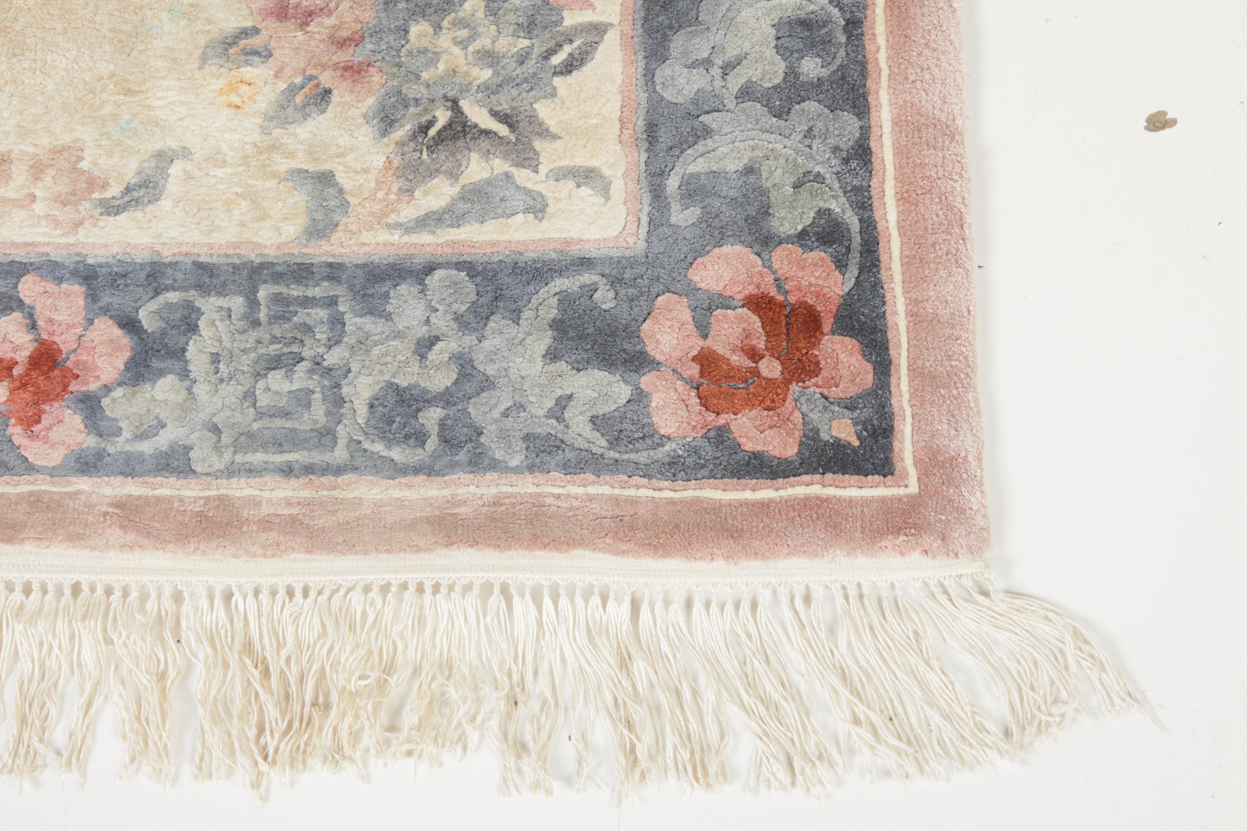 Power Loomed Carved Chinese Accent Rug