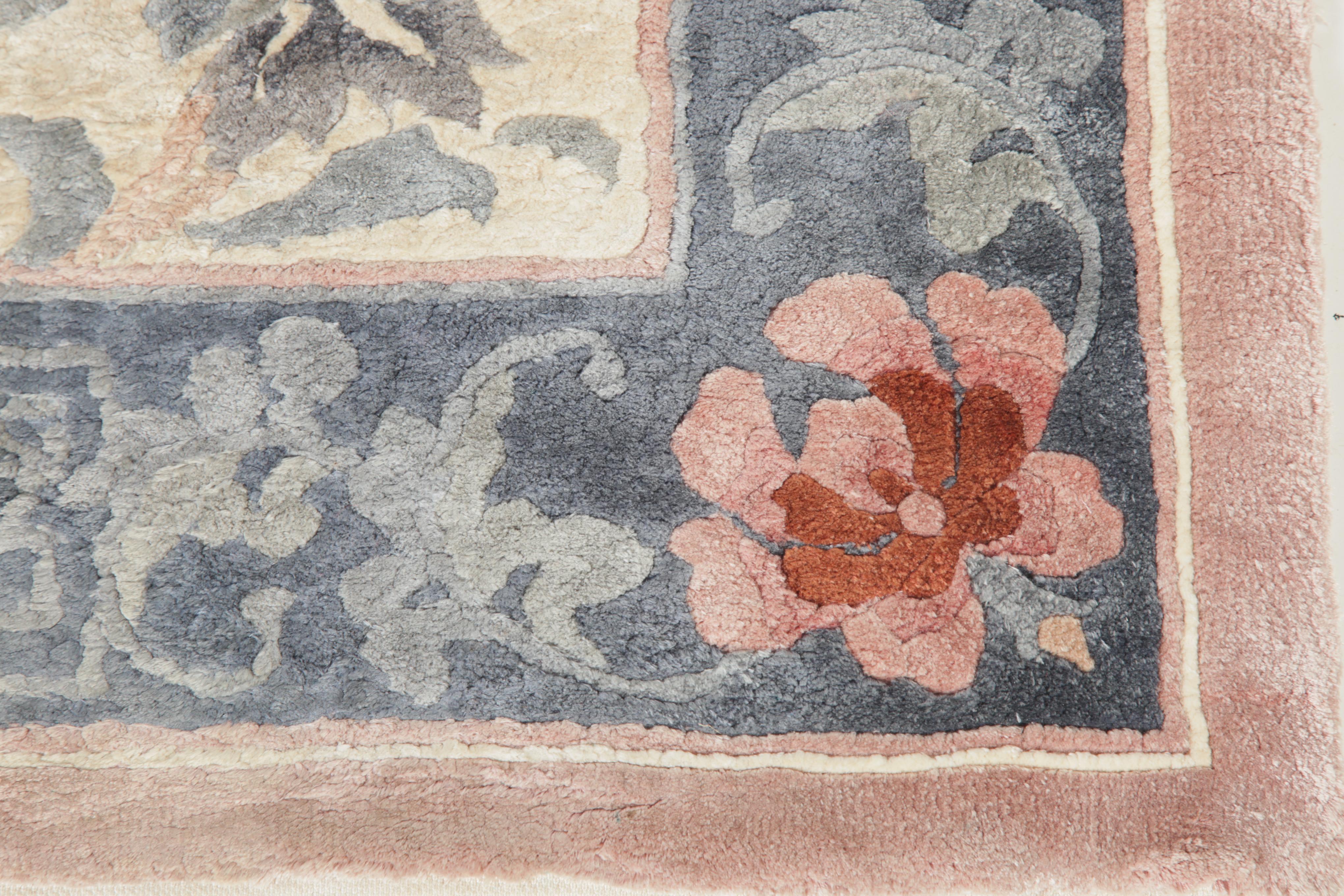 Power Loomed Carved Chinese Accent Rug