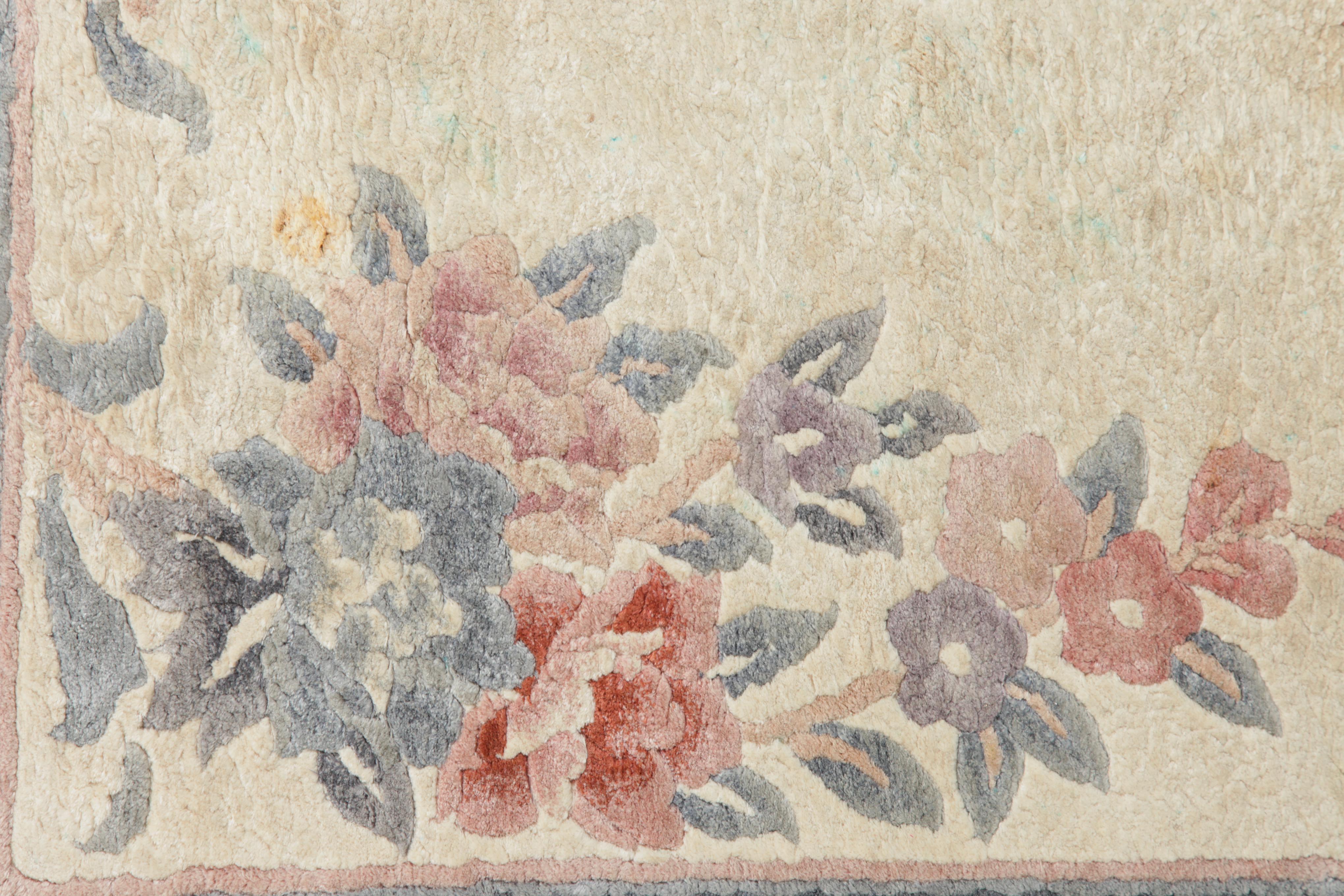 Power Loomed Carved Chinese Accent Rug