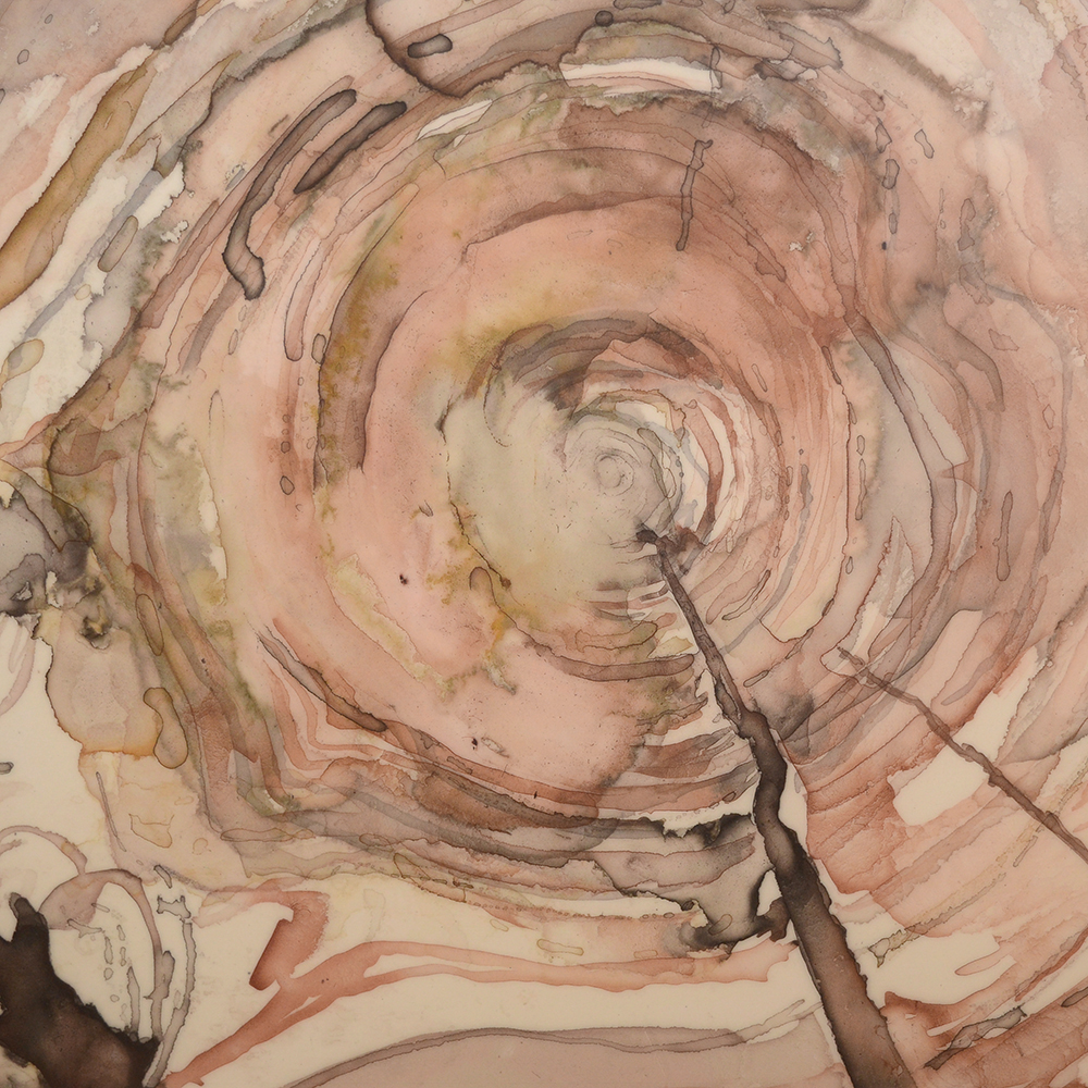 Framed Watercolor of a Tree Stump