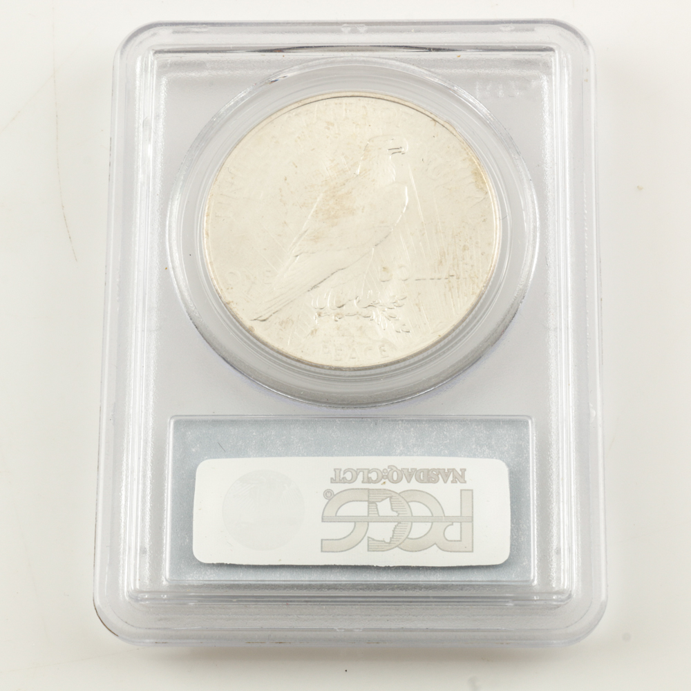 Encapsulated and Graded MS63 (By PCGS) 1925 Silver Peace Dollar