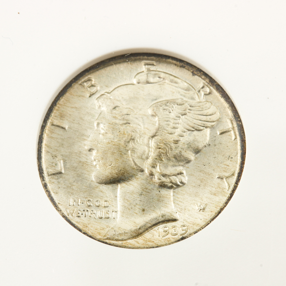 Four Encapsulated Mercury Silver Dimes