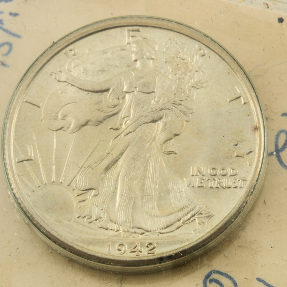 1942 to 1945 Walking Liberty Half Dollars