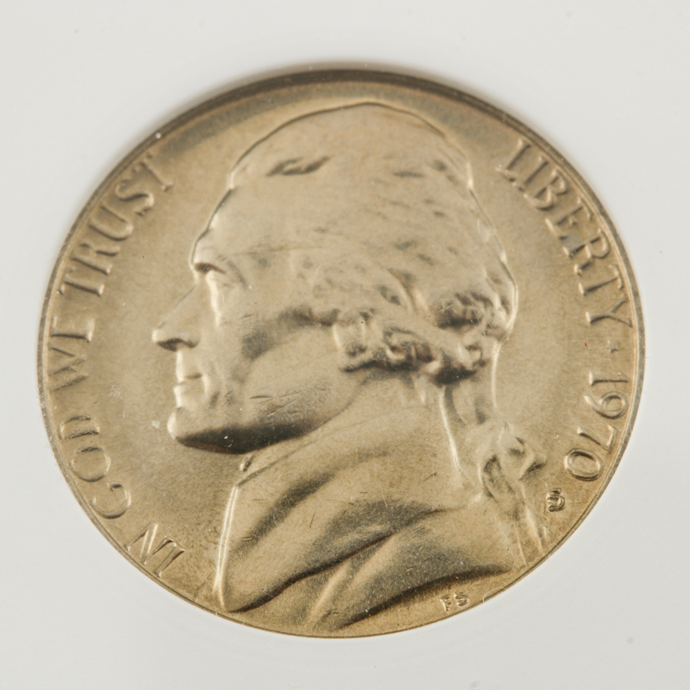 Five Encapsulated Jefferson Nickels